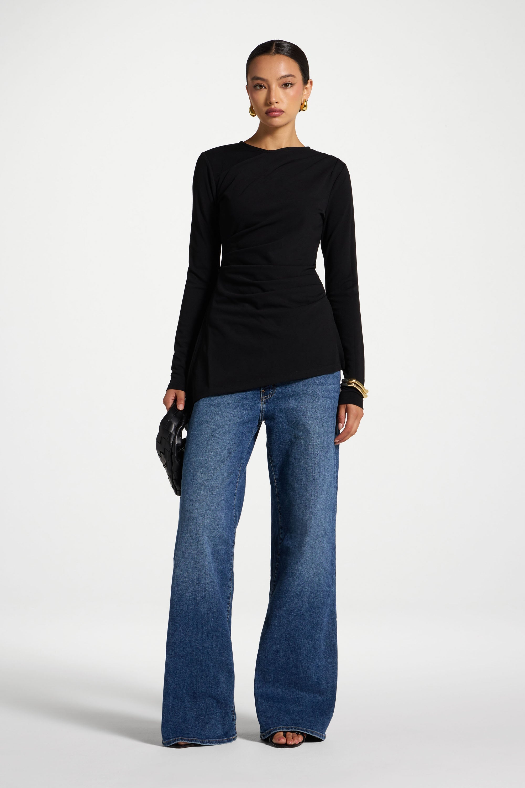 Haut Extensible Asymétrique - Noir Hauts Modeen