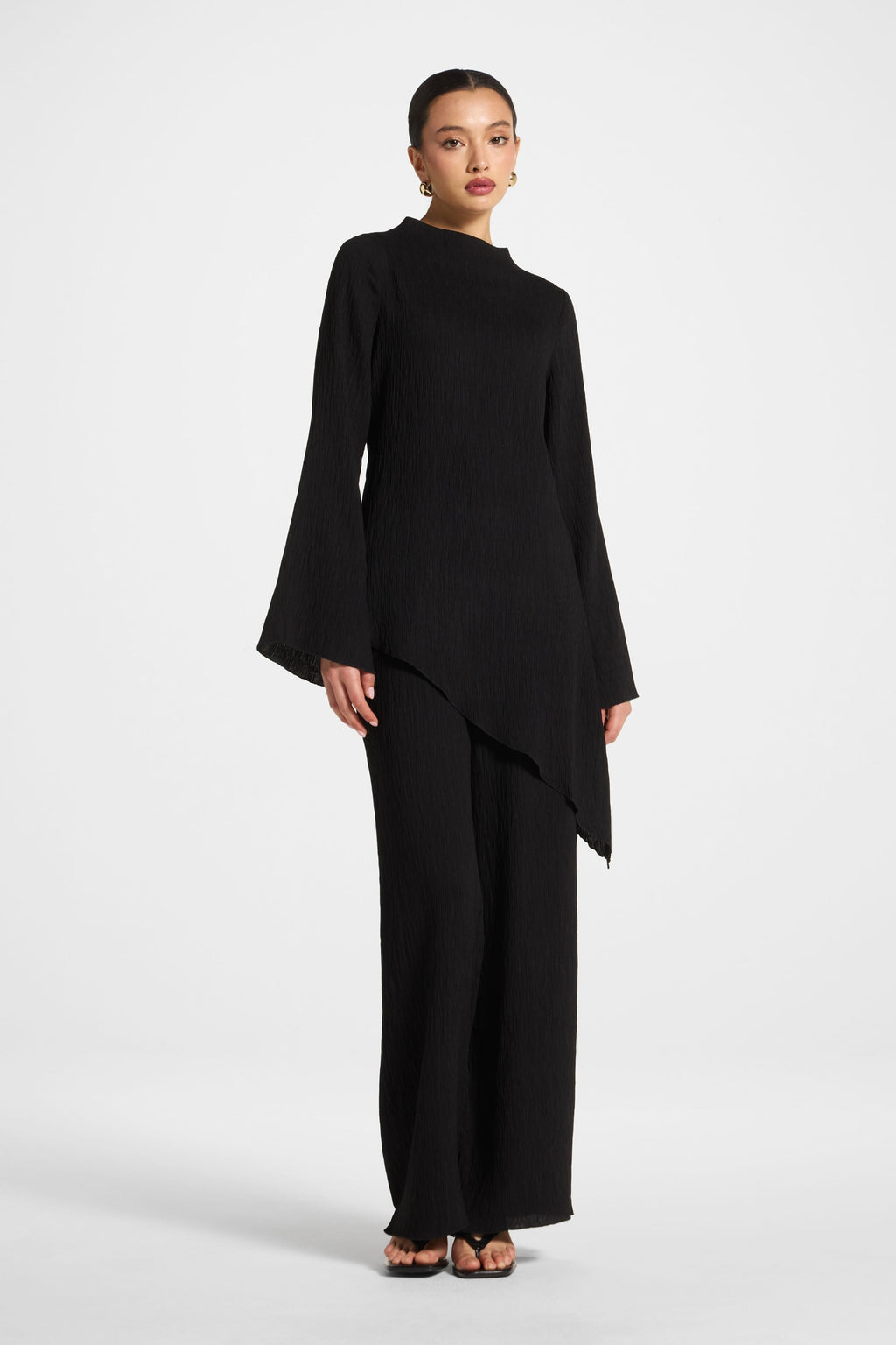 Haut Texturé Asymétrique - Noir Abayas Modeen