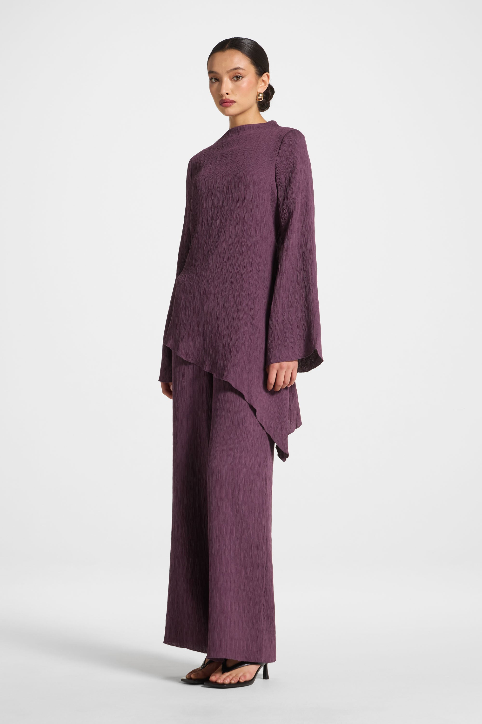 Haut Texturé Asymétrique - Prune Abayas Modeen
