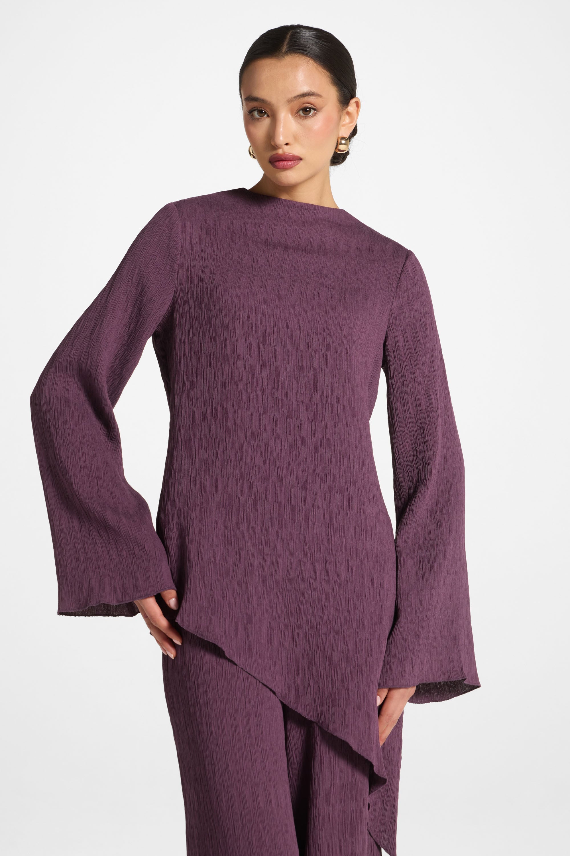 Haut Texturé Asymétrique - Prune Abayas Modeen