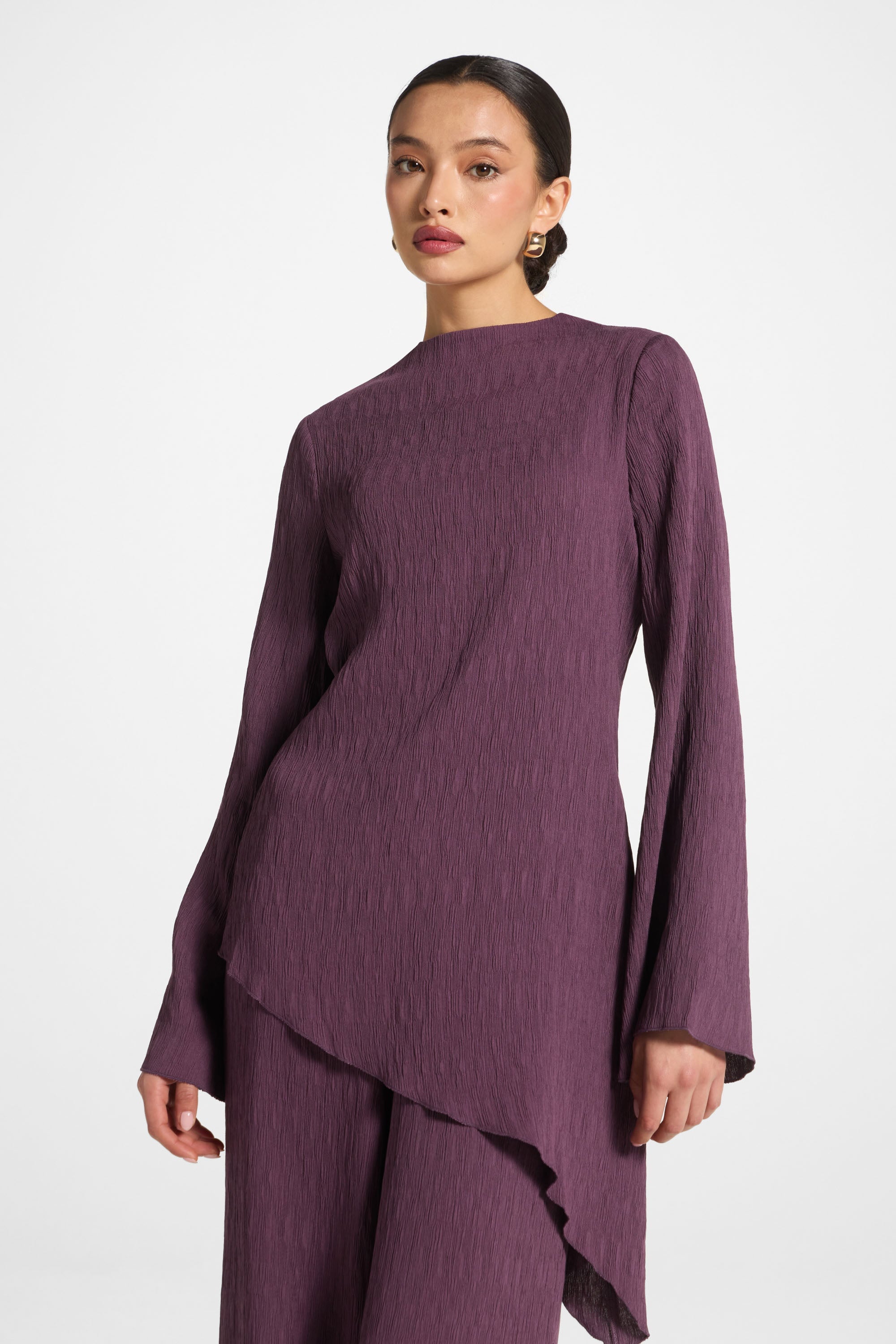 Haut Texturé Asymétrique - Prune Abayas Modeen