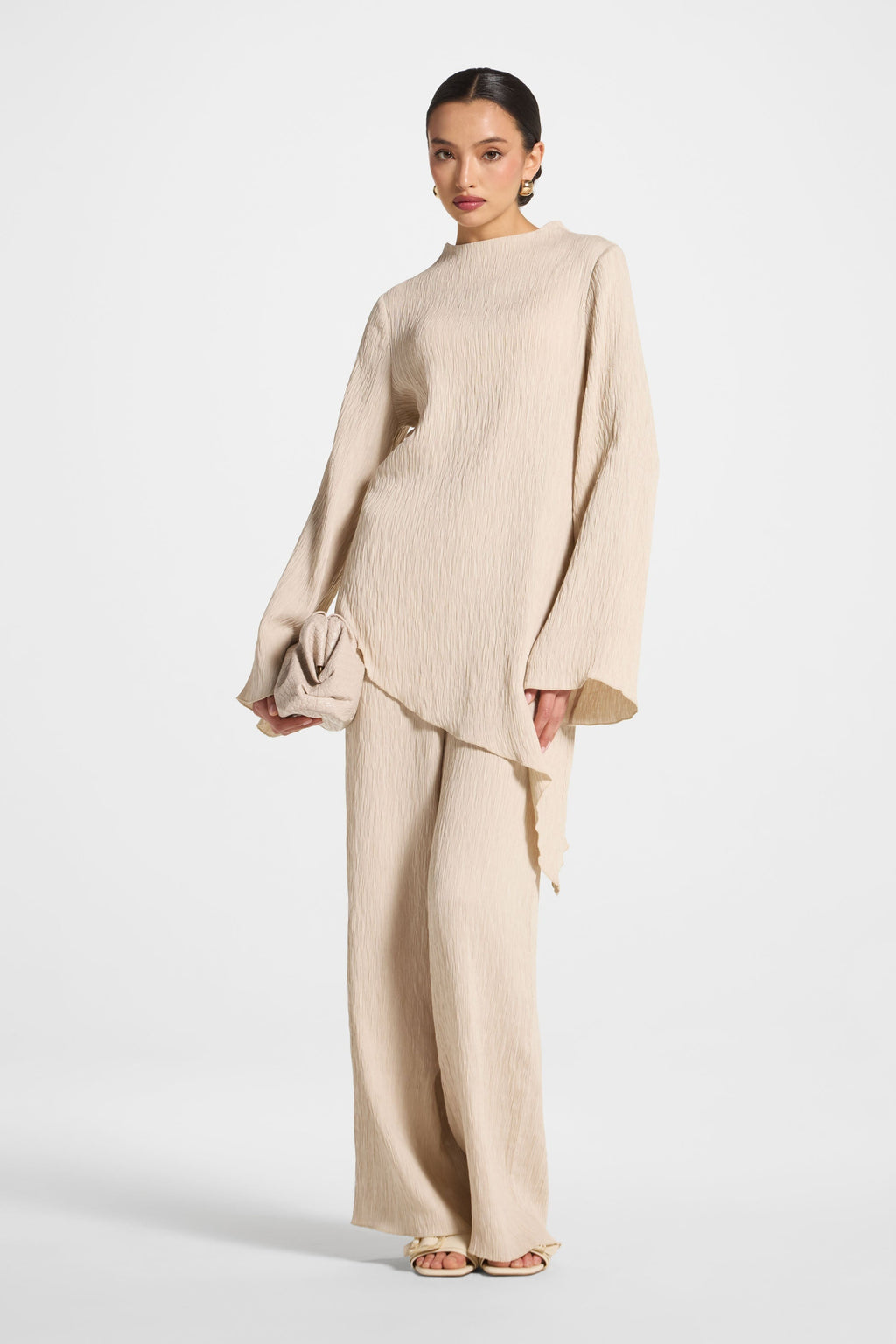 Haut Texturé Asymétrique - Pierre Abayas Modeen