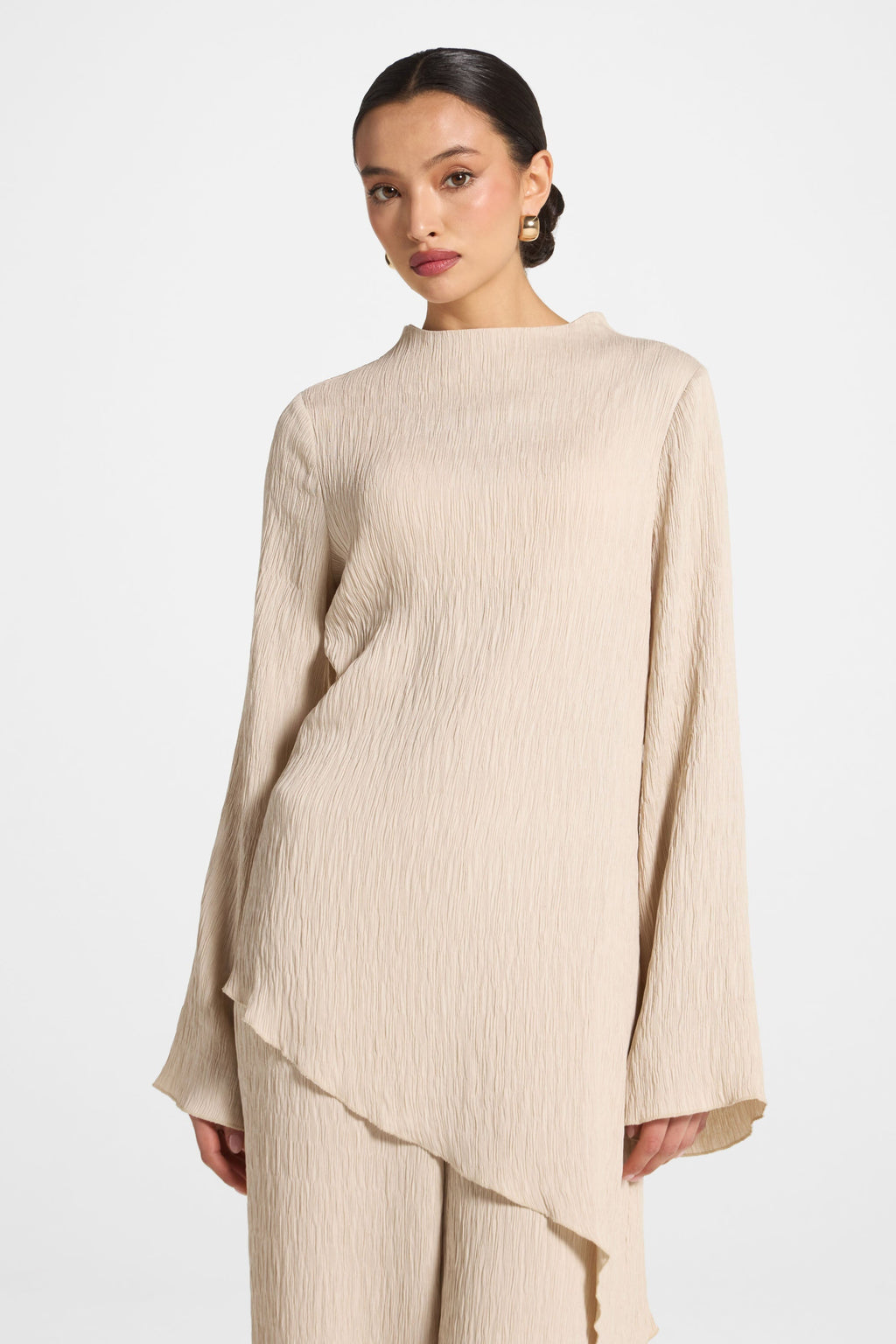 Haut Texturé Asymétrique - Pierre Abayas Modeen