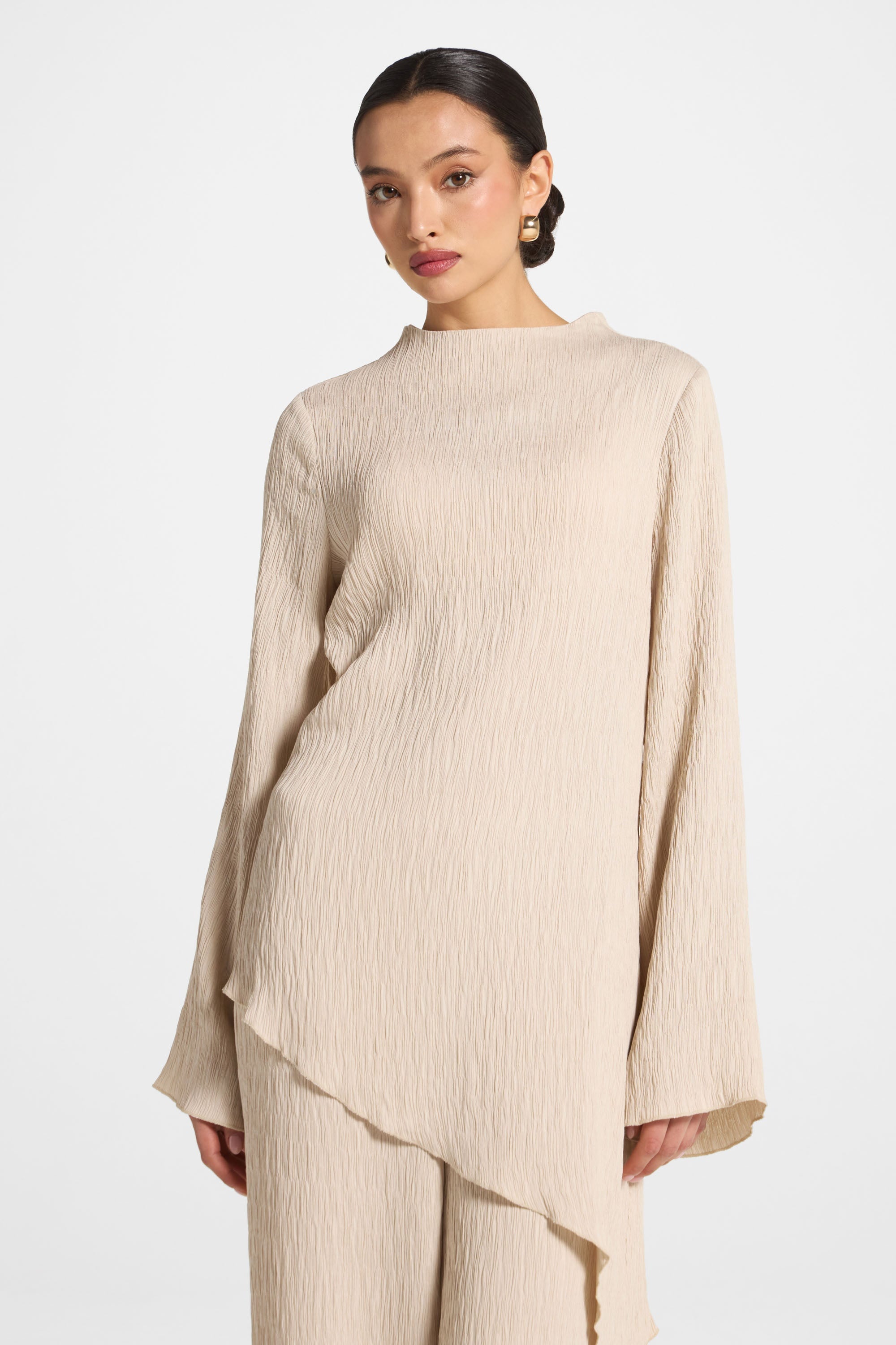 Haut Texturé Asymétrique - Pierre Abayas Modeen