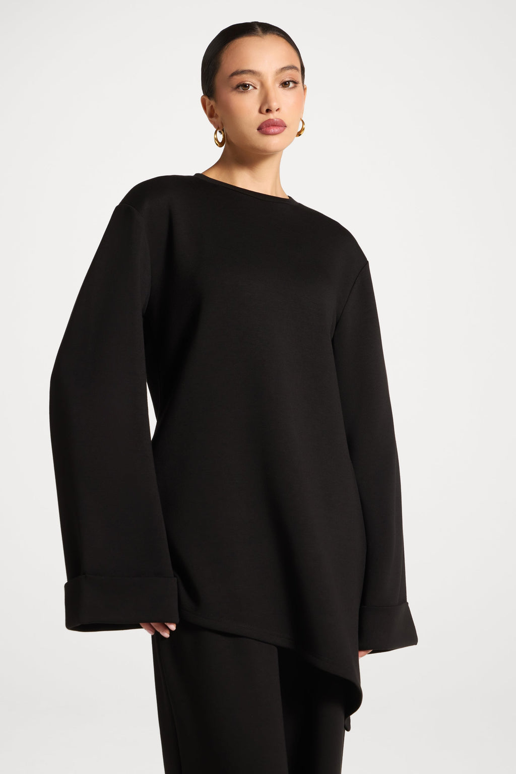 Ensemble Haut & Pantalon Asymétrique - Noir Abayas Modeen