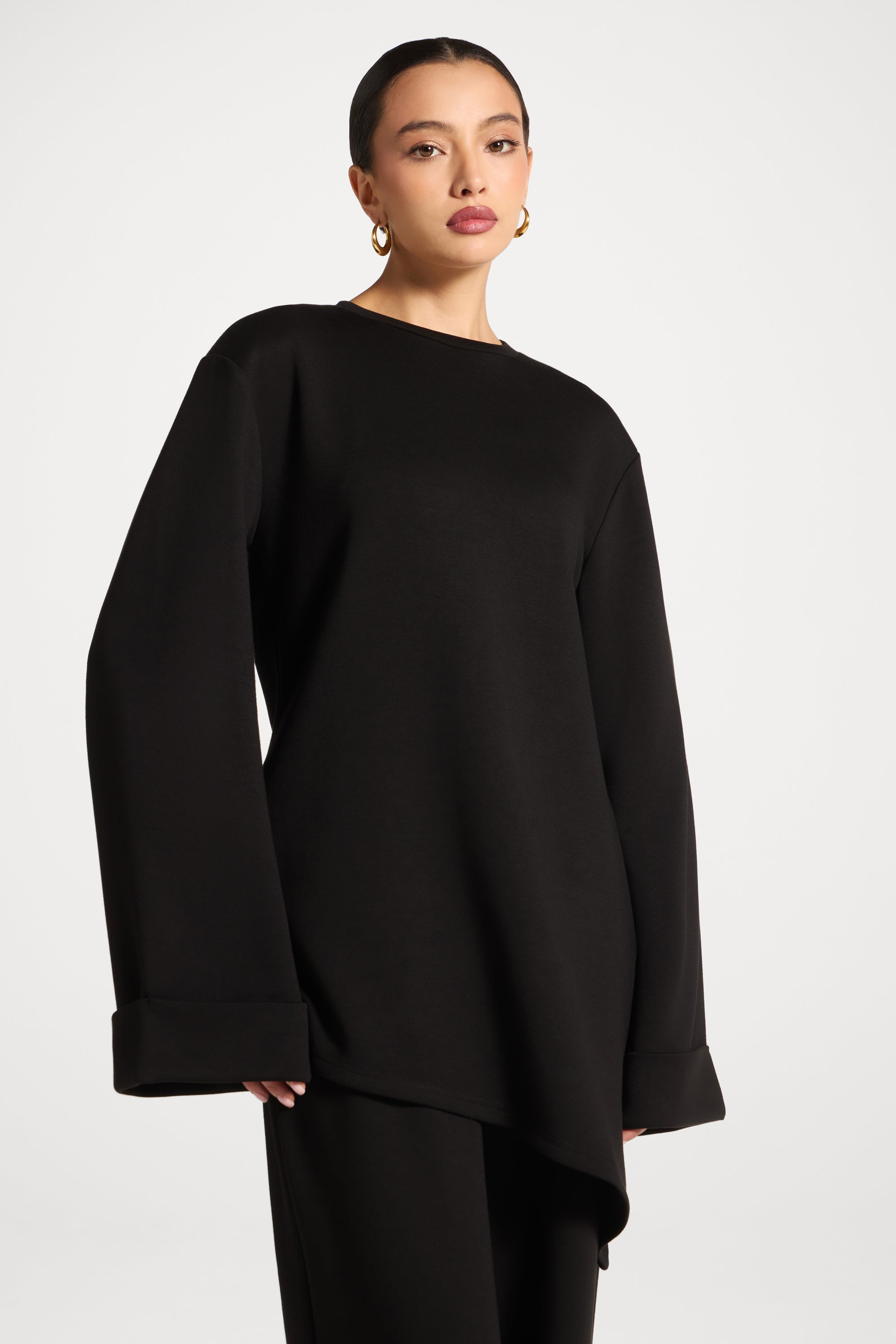 Ensemble Haut & Pantalon Asymétrique - Noir Abayas Modeen