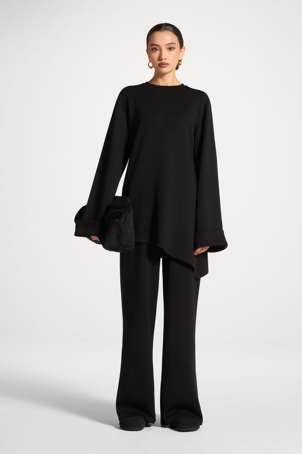 Ensemble Haut & Pantalon Asymétrique - Noir Abayas Modeen