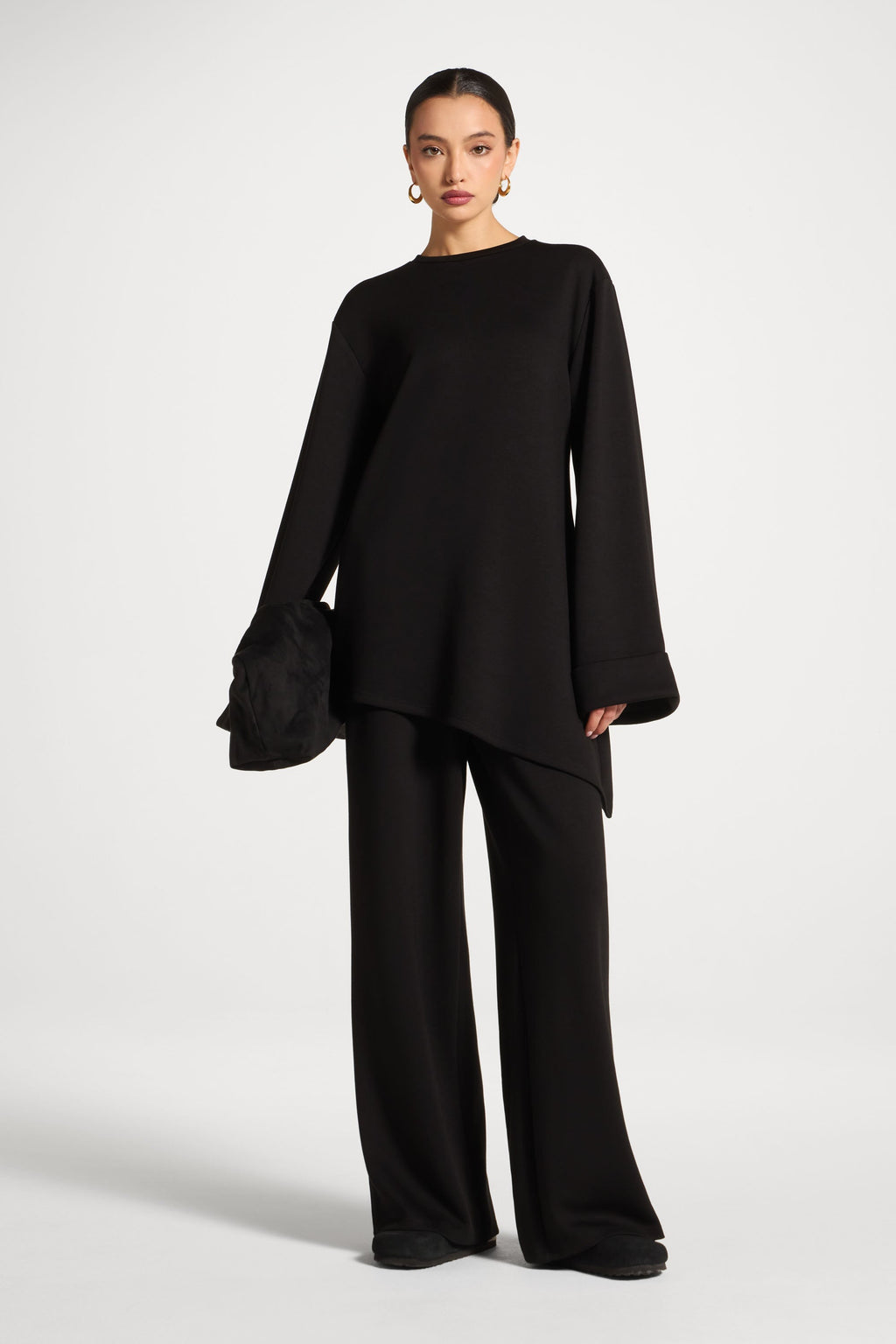 Ensemble Haut & Pantalon Asymétrique - Noir Abayas Modeen