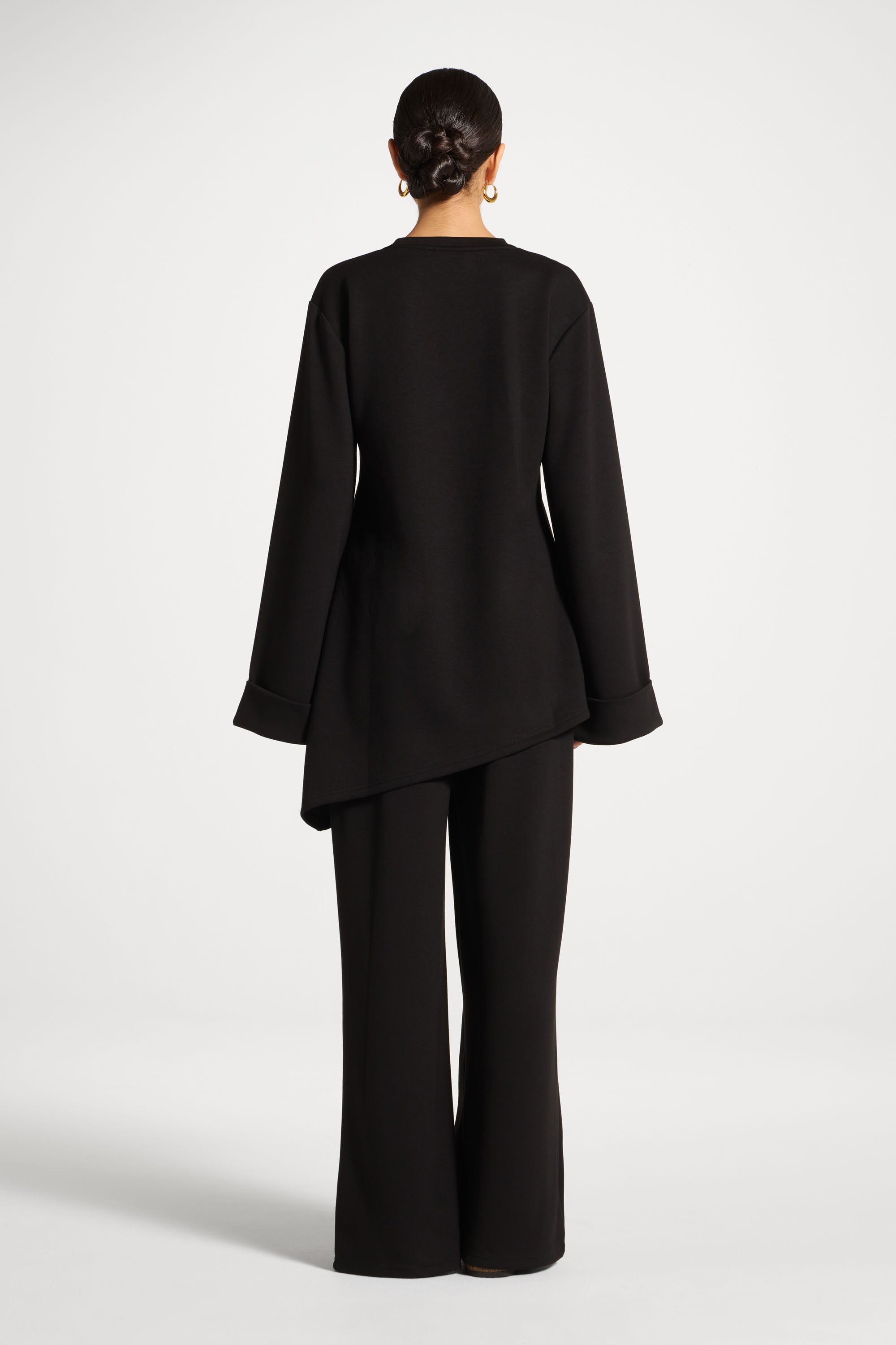 Ensemble Haut & Pantalon Asymétrique - Noir Abayas Modeen