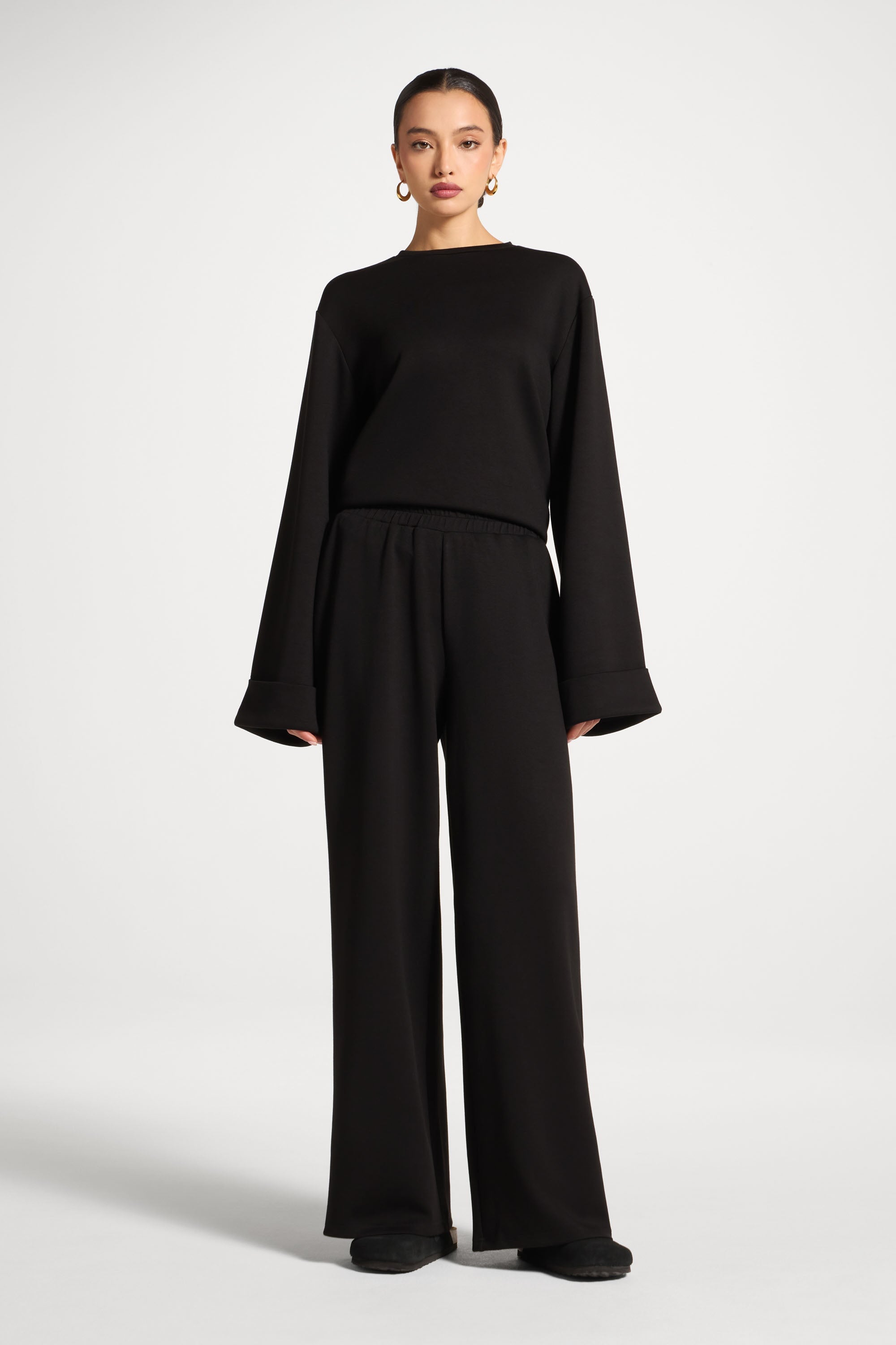 Ensemble Haut & Pantalon Asymétrique - Noir Abayas Modeen