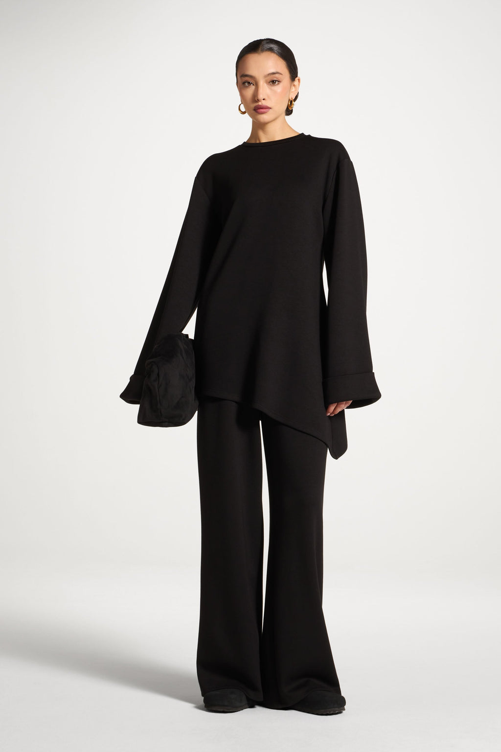 Ensemble Haut & Pantalon Asymétrique - Noir Abayas Modeen