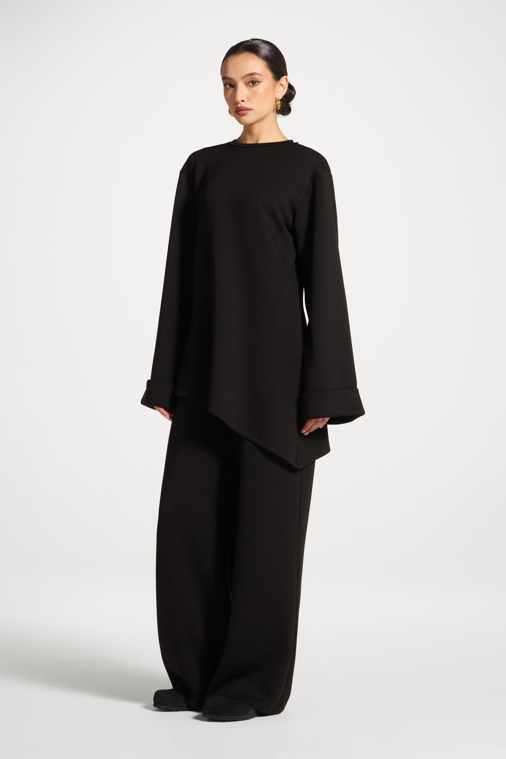 Ensemble Haut & Pantalon Asymétrique - Noir Abayas Modeen