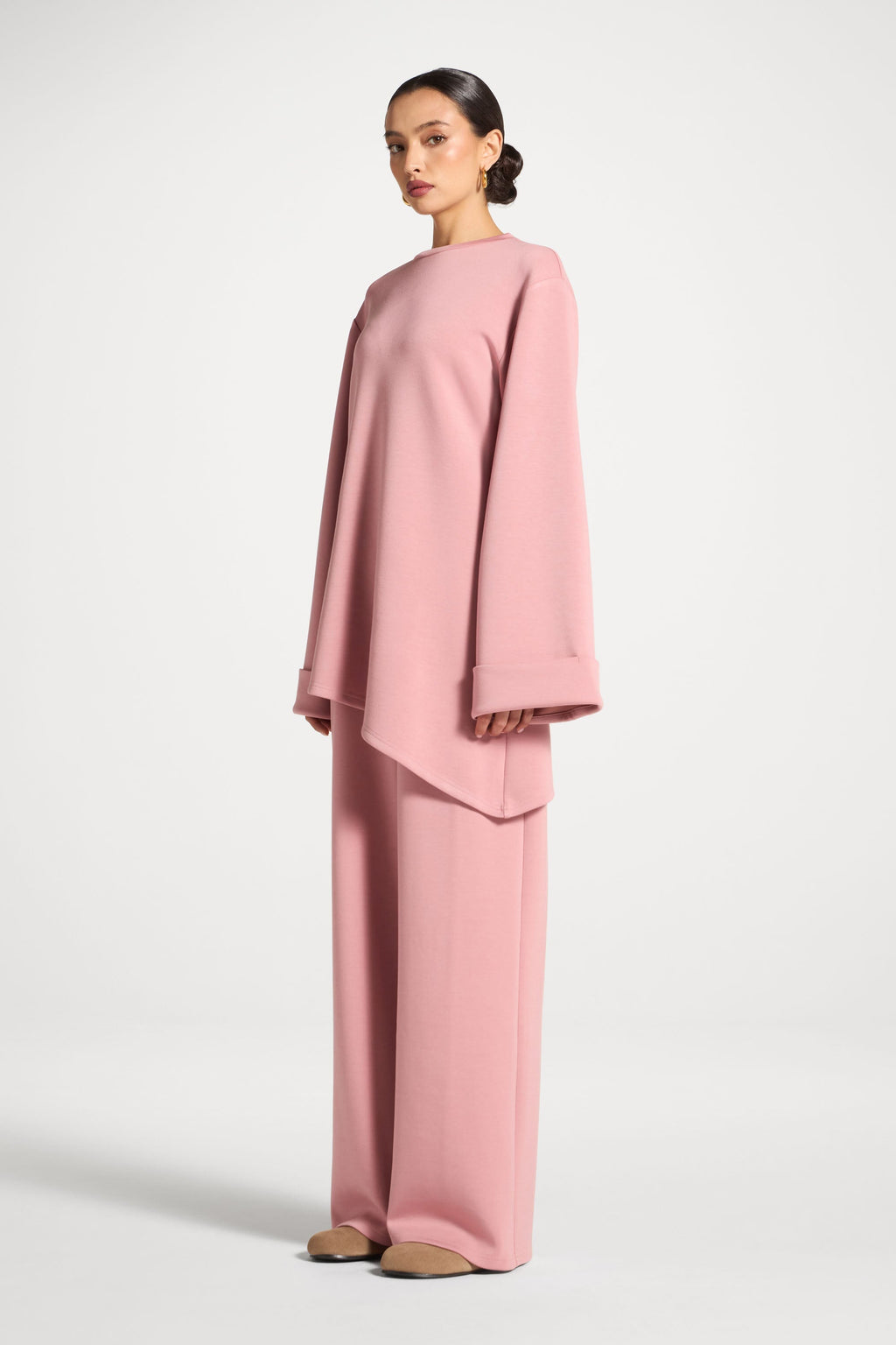 Ensemble Haut & Pantalon Asymétrique - Blush Abayas Modeen