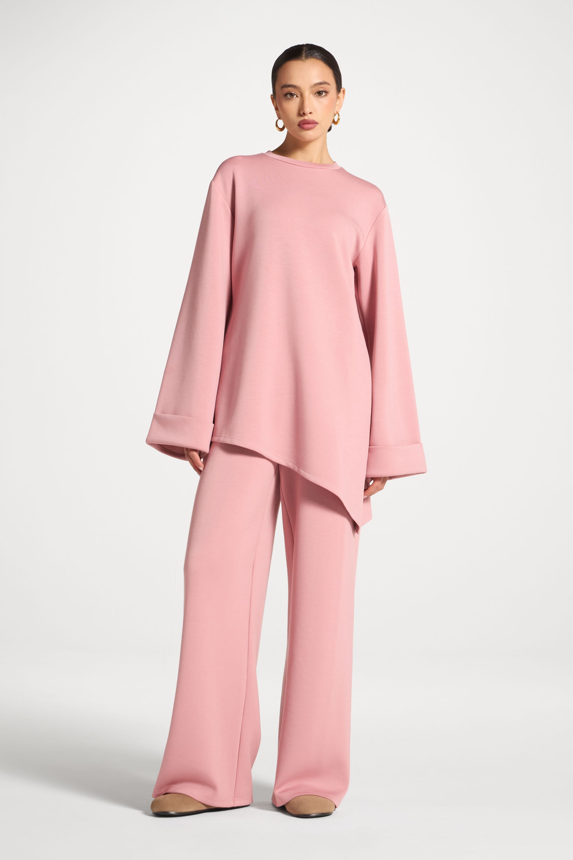 Ensemble Haut & Pantalon Asymétrique - Blush Abayas Modeen