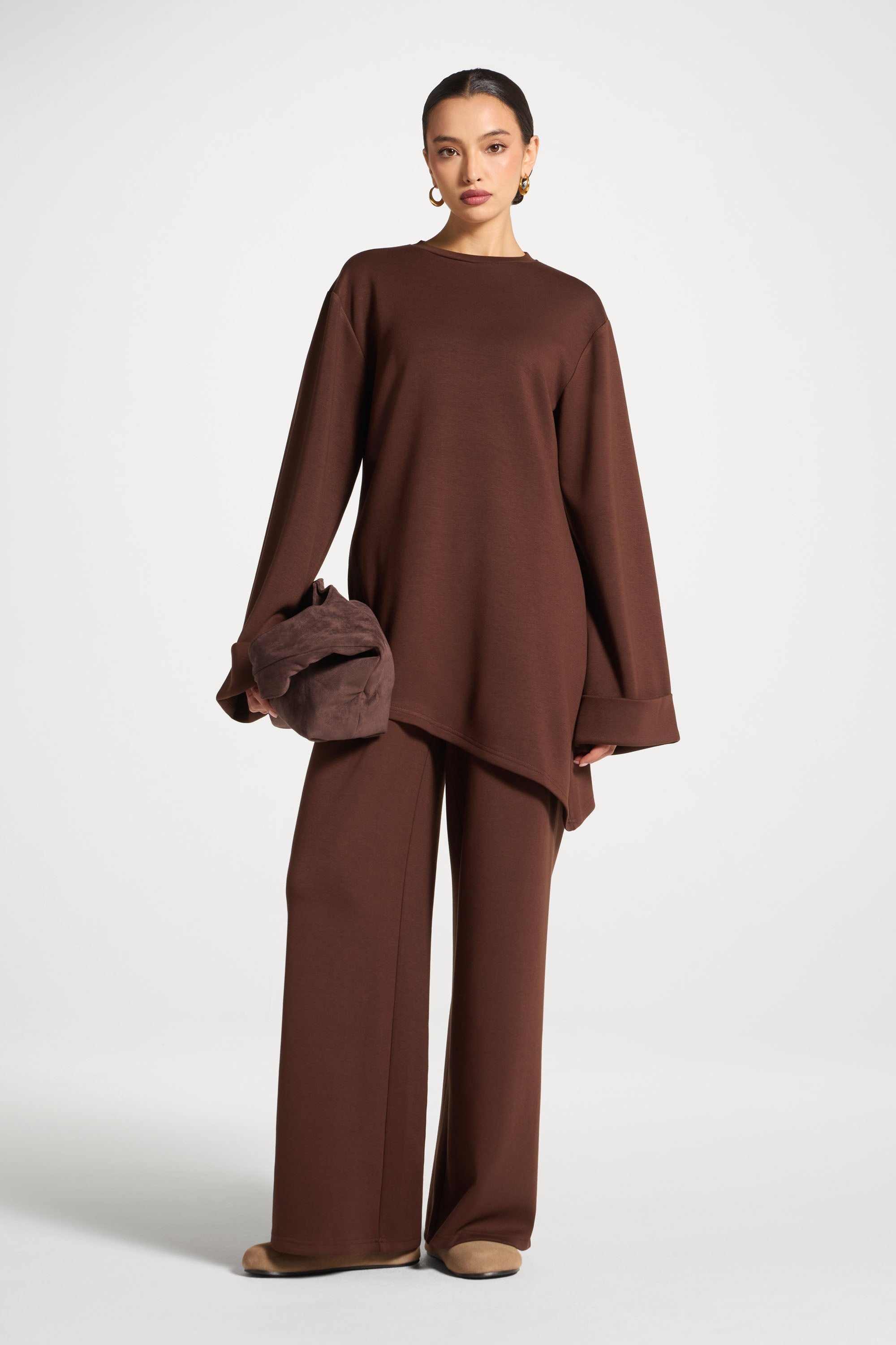 Ensemble Haut & Pantalon Asymétrique - Châtaigne Abayas Modeen
