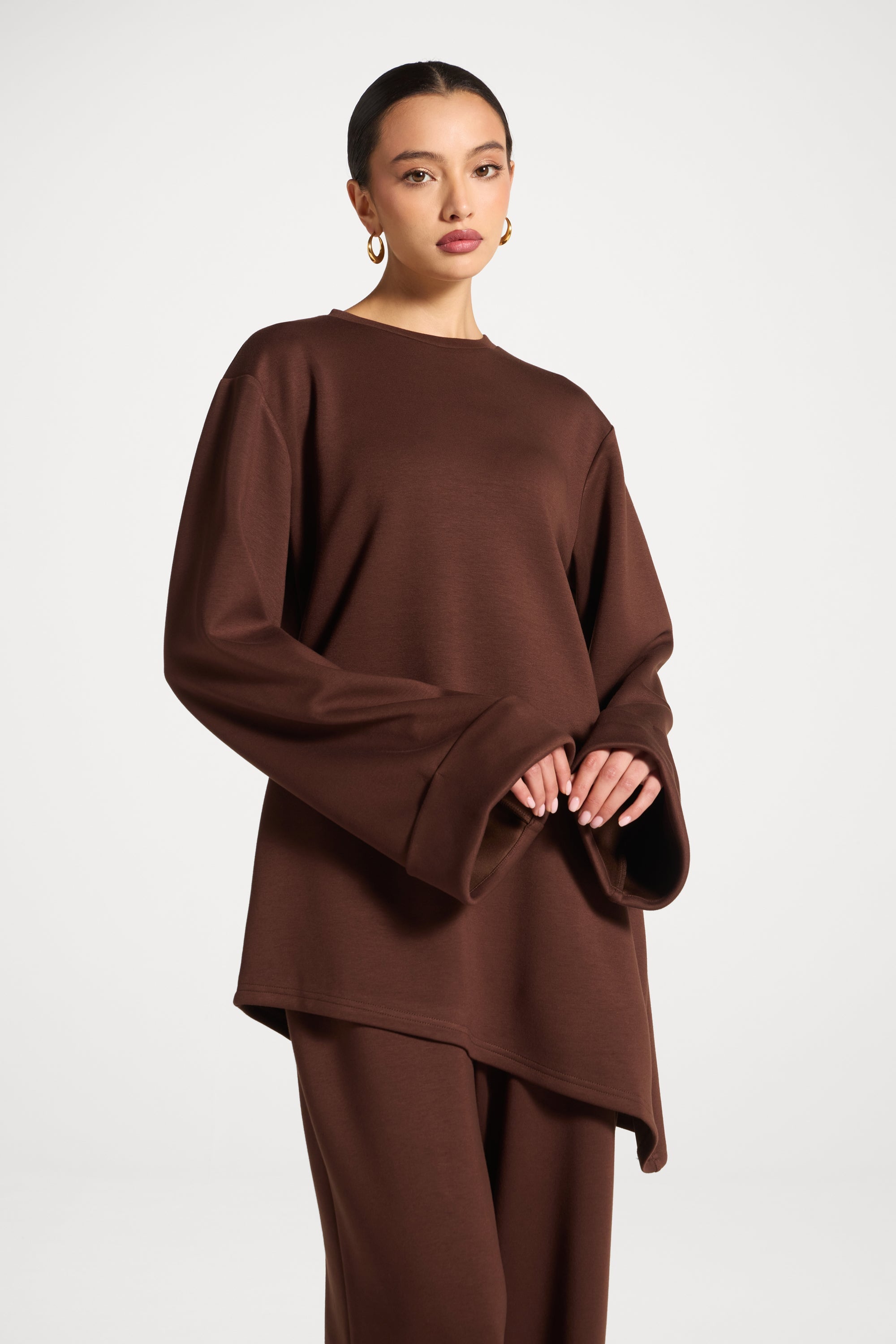 Ensemble Haut & Pantalon Asymétrique - Châtaigne Abayas Modeen