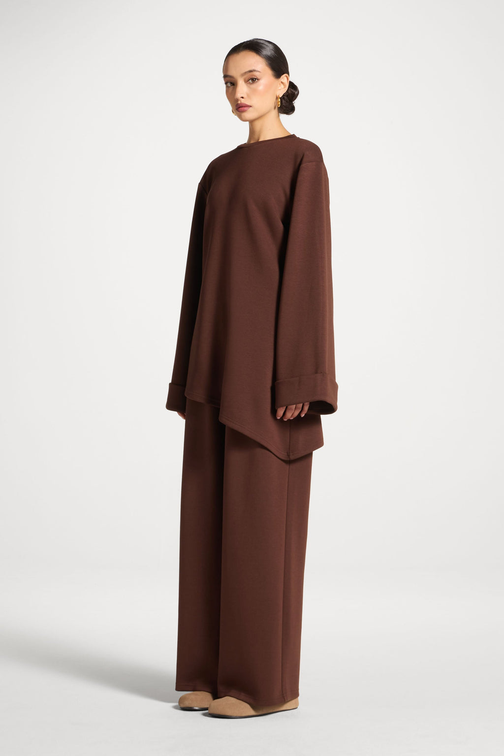 Ensemble Haut & Pantalon Asymétrique - Châtaigne Abayas Modeen