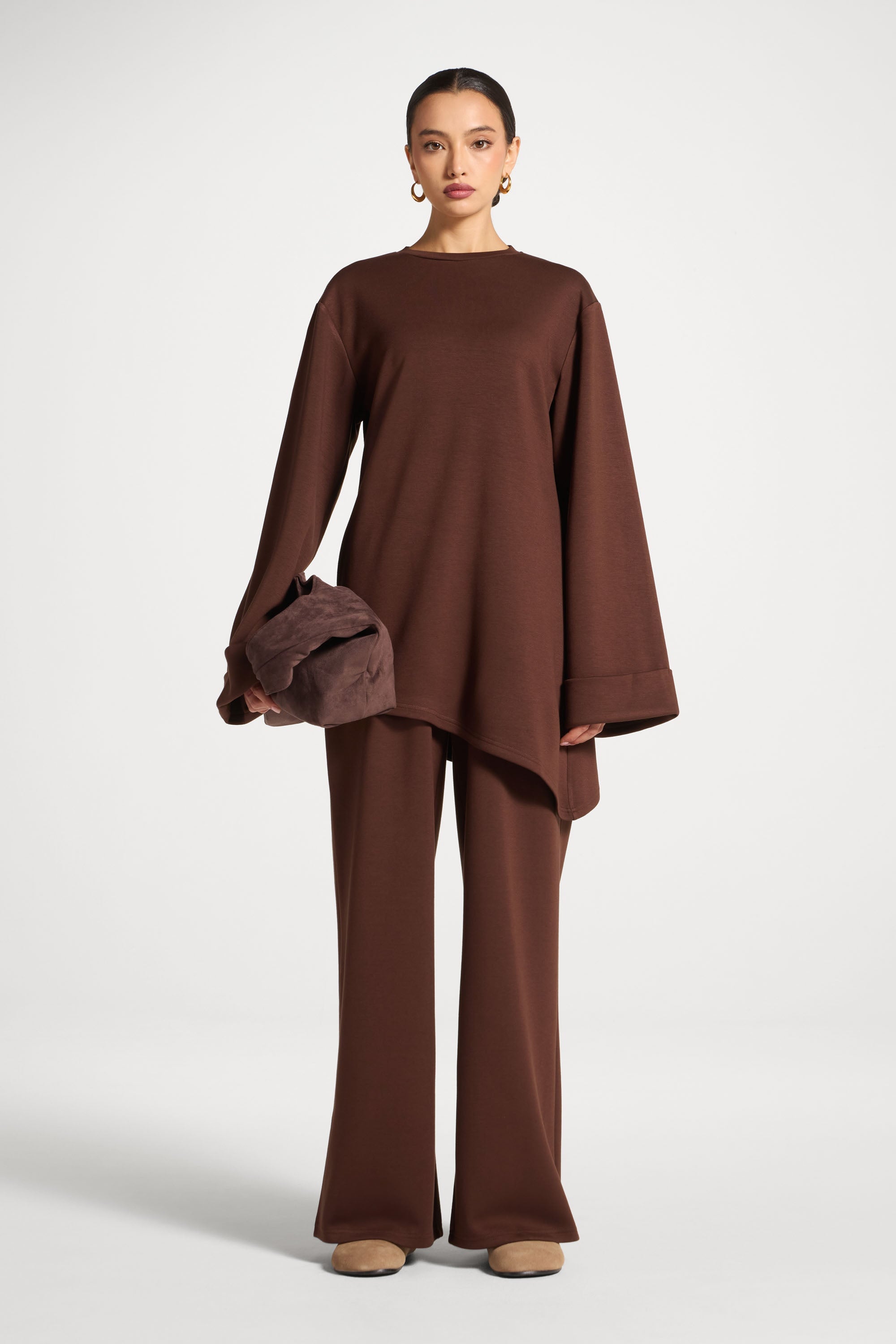 Ensemble Haut & Pantalon Asymétrique - Châtaigne Abayas Modeen