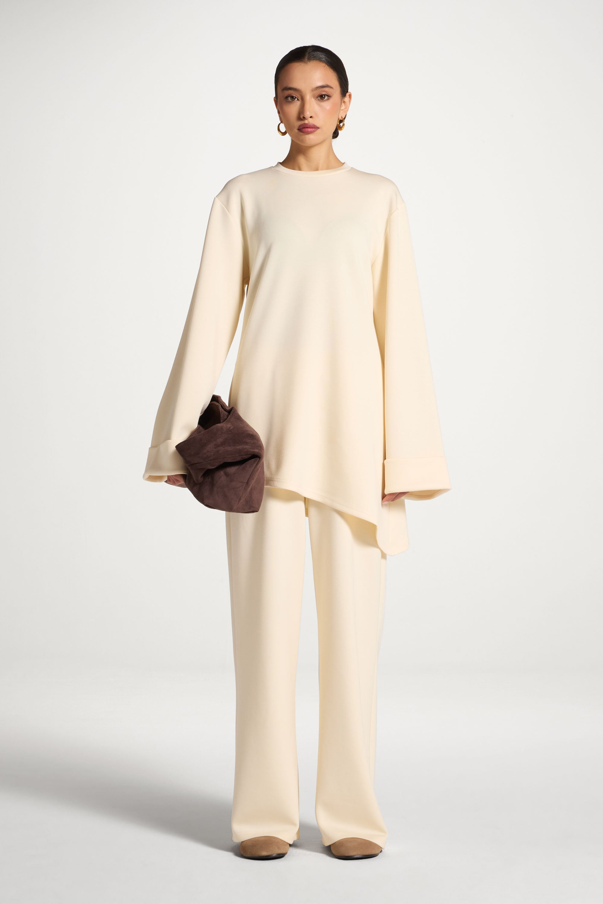 Ensemble Haut & Pantalon Asymétrique - Vanille Abayas Modeen