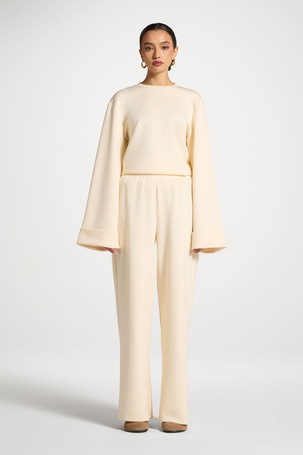 Ensemble Haut & Pantalon Asymétrique - Vanille Abayas Modeen