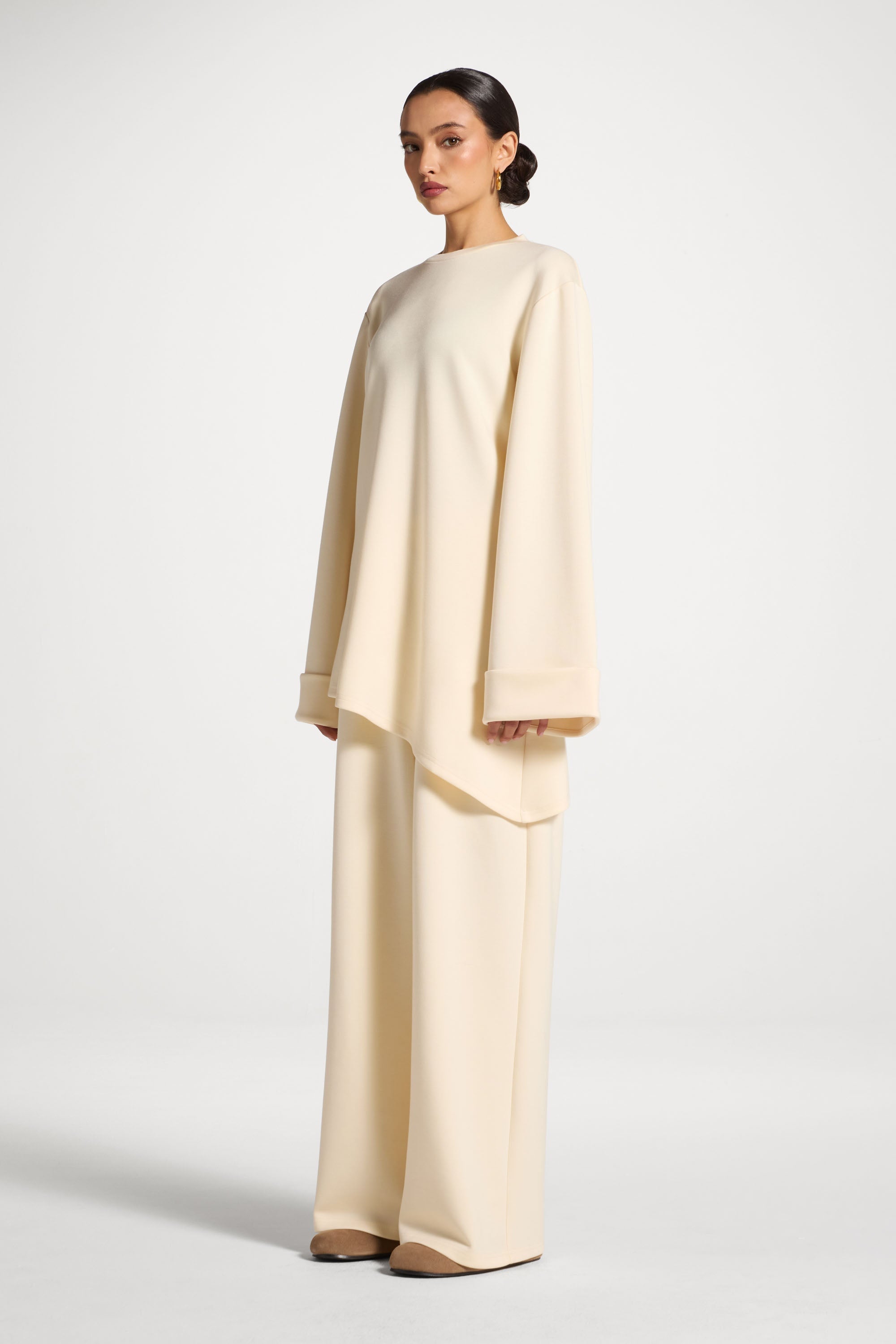 Ensemble Haut & Pantalon Asymétrique - Vanille Abayas Modeen