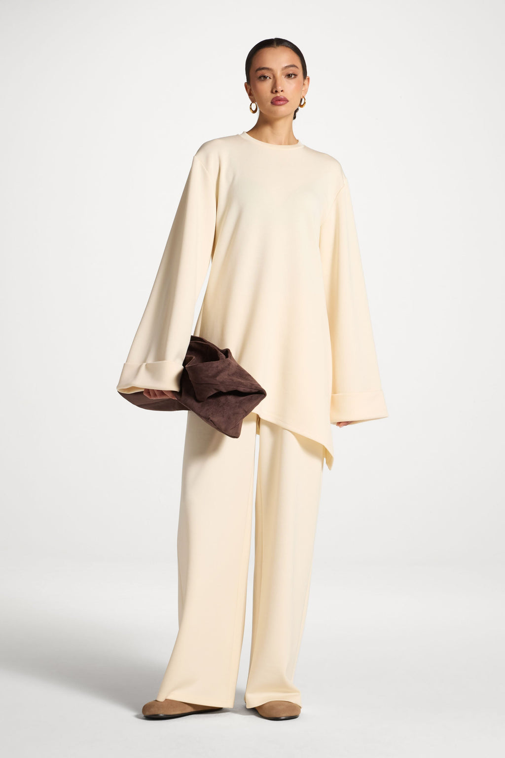 Ensemble Haut & Pantalon Asymétrique - Vanille Abayas Modeen