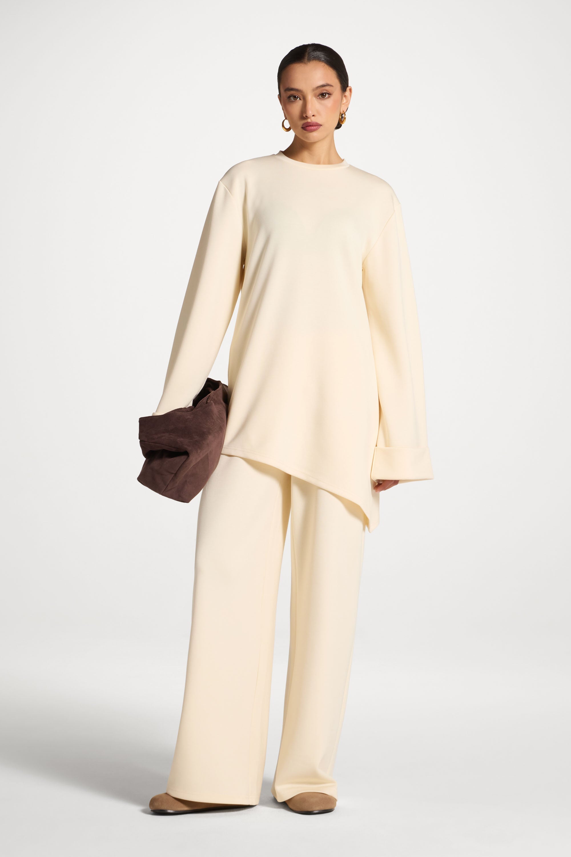 Ensemble Haut & Pantalon Asymétrique - Vanille Abayas Modeen