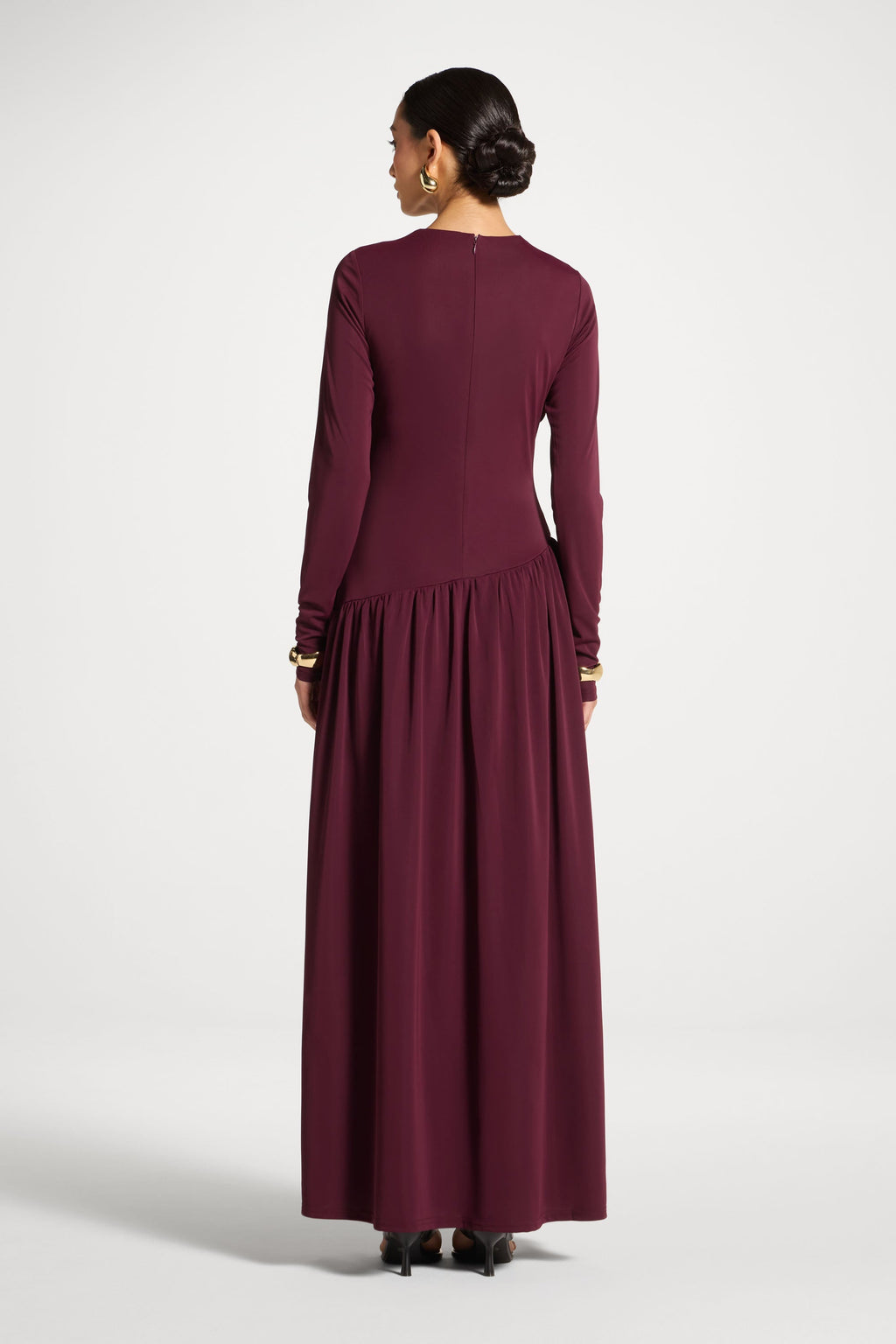 Robe Longue Froncée à Taille Asymétrique - Figue Abayas Modeen