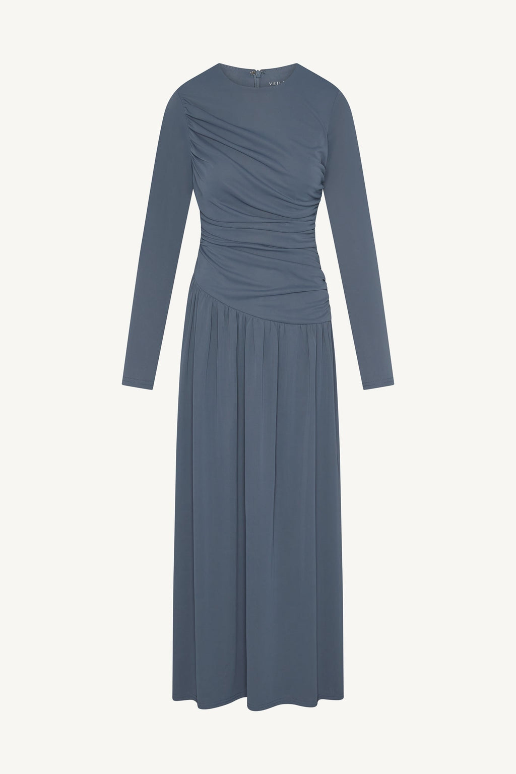 Robe Longue Froncée à Taille Asymétrique - Indigo Abayas Modeen