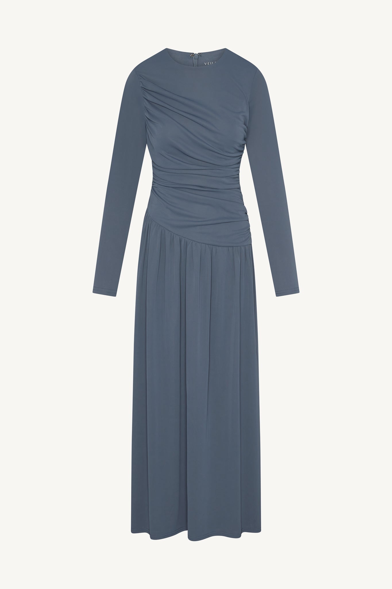 Robe Longue Froncée à Taille Asymétrique - Indigo Abayas Modeen