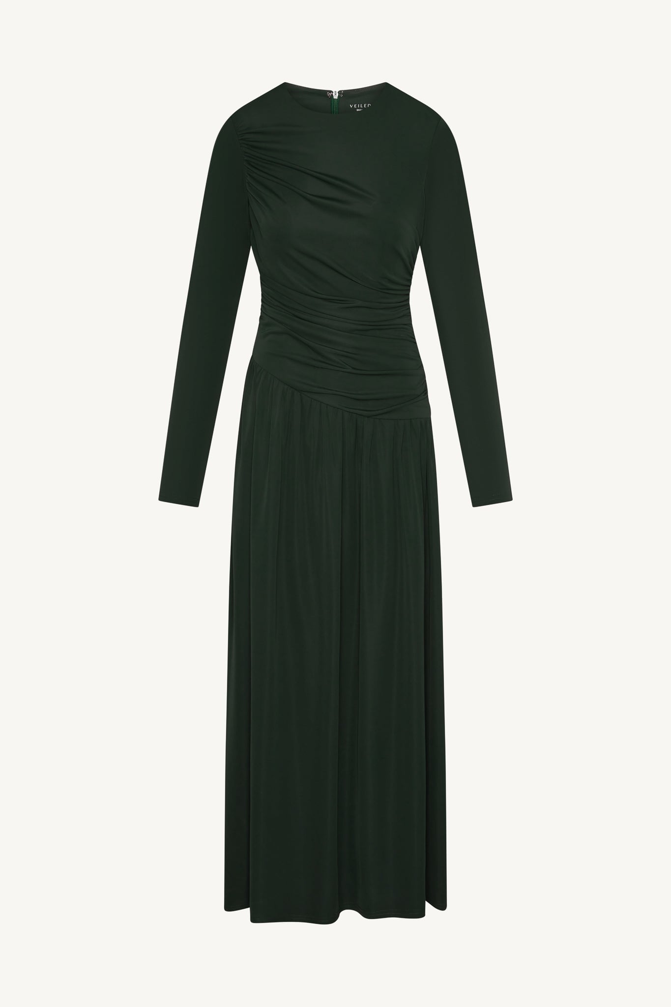 Robe Longue Froncée à Taille Asymétrique - Émeraude Abayas Modeen