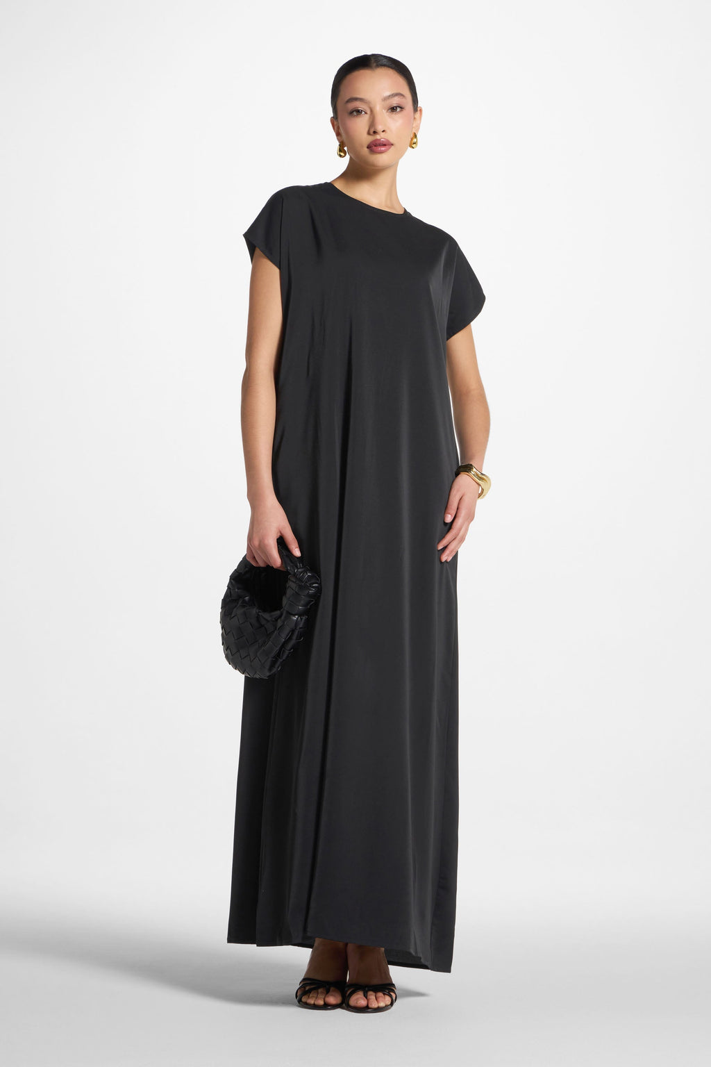 Robe Longue Intérieure à Petites Manches - Noir Abayas Modeen