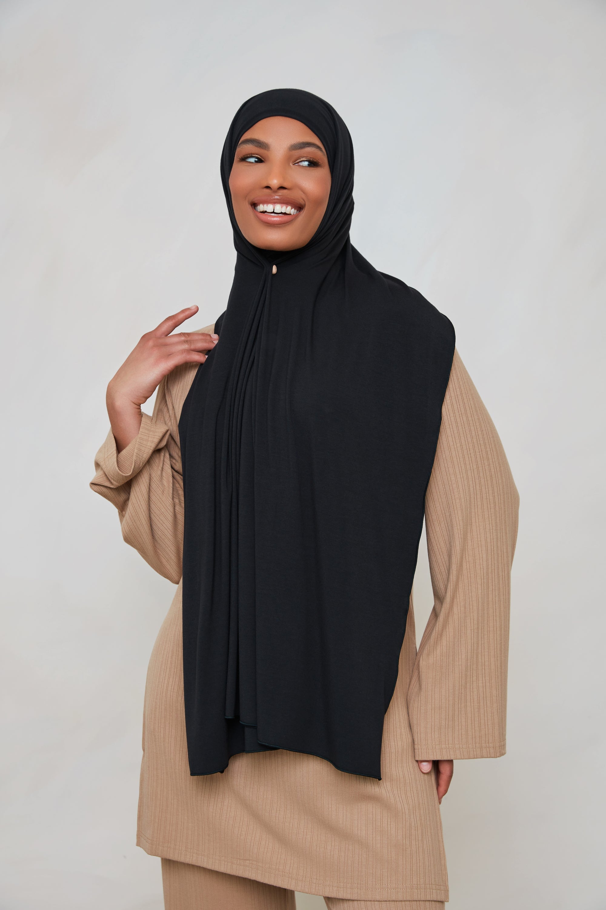 Hijab en Jersey de Bambou - Noir Hijabs Modeen