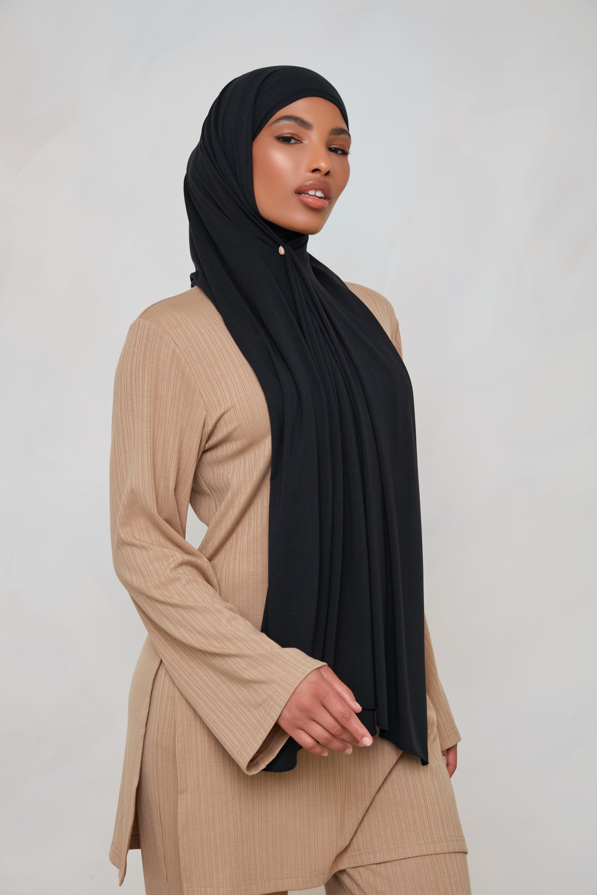 Hijab en Jersey de Bambou - Noir Hijabs Modeen