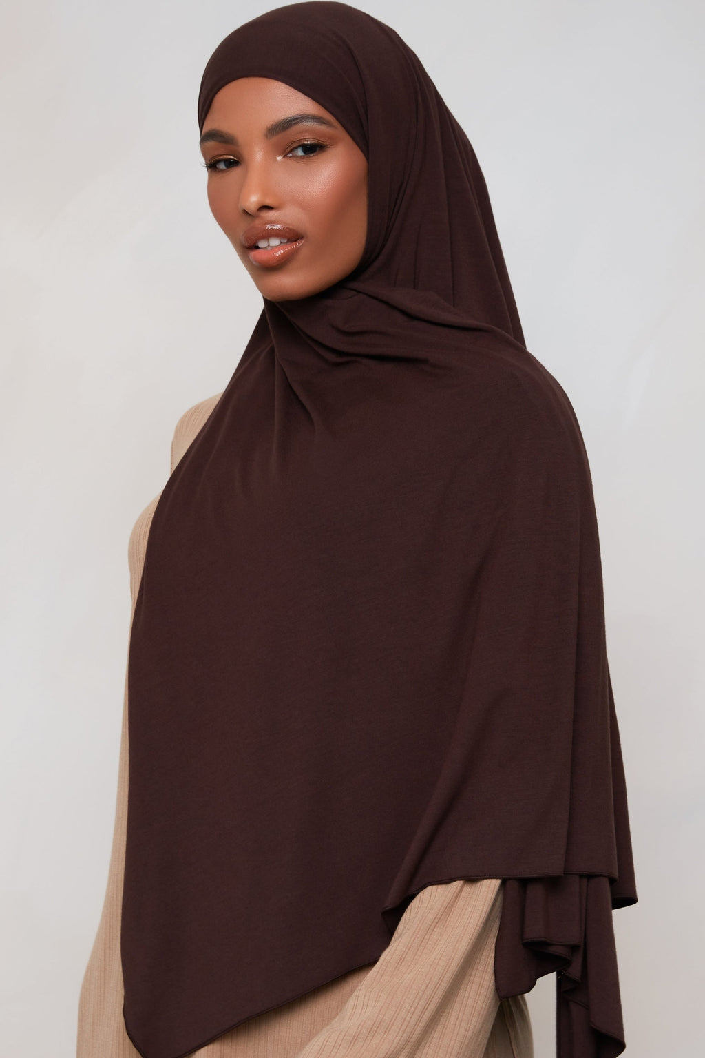 Hijab en Jersey de Bambou - Prune Chocolat Hijabs Modeen