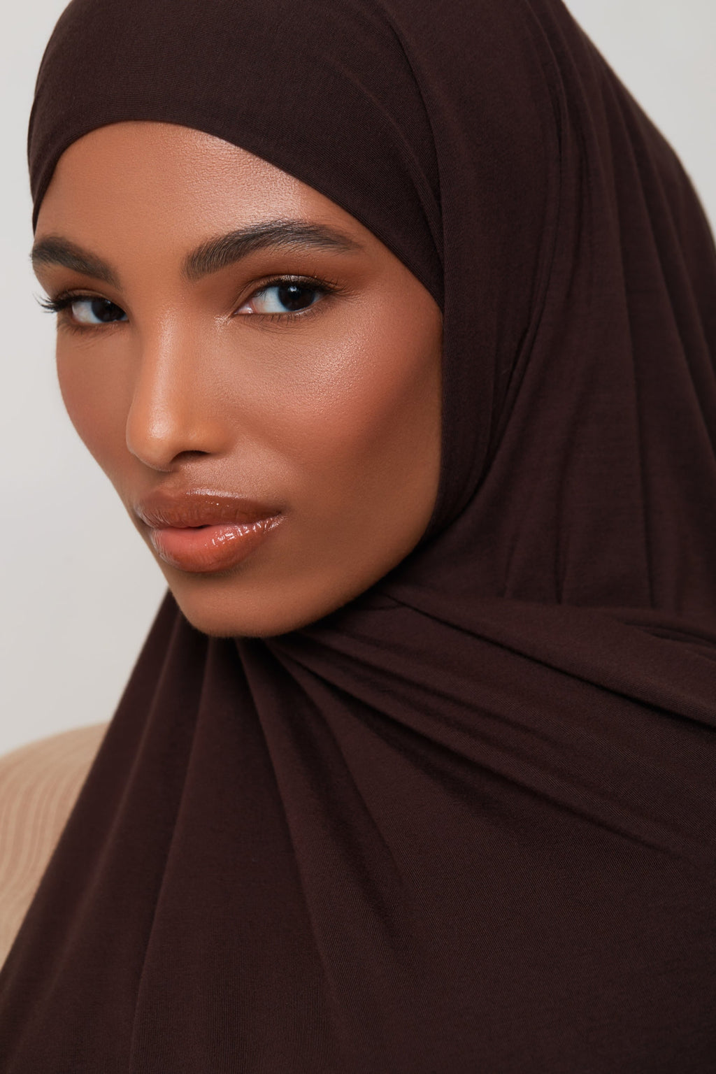 Hijab en Jersey de Bambou - Prune Chocolat Hijabs Modeen