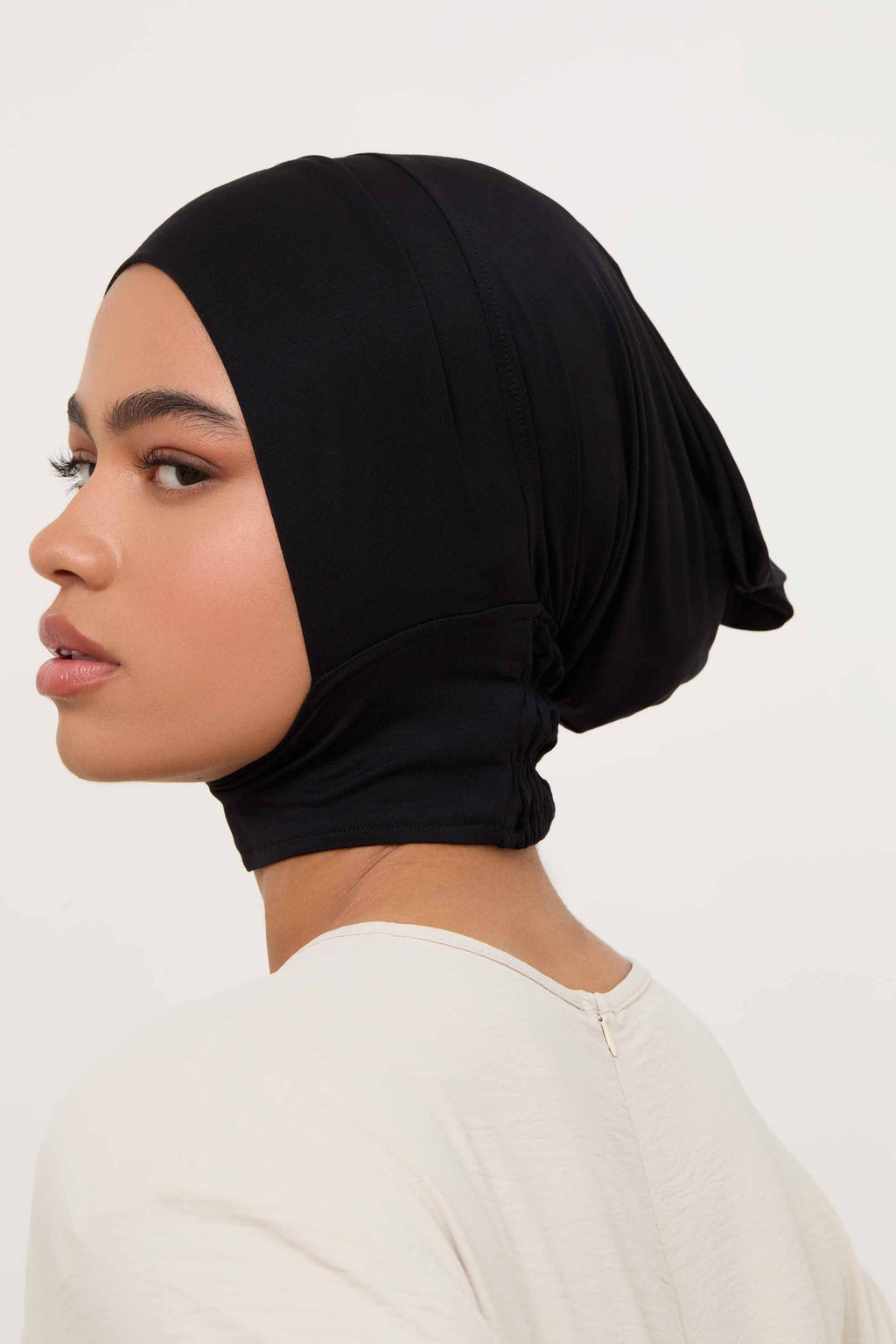 Bonnet Sous-Hijab Couvrant Mini en Jersey de Bambou - Noir Accessoires Modeen