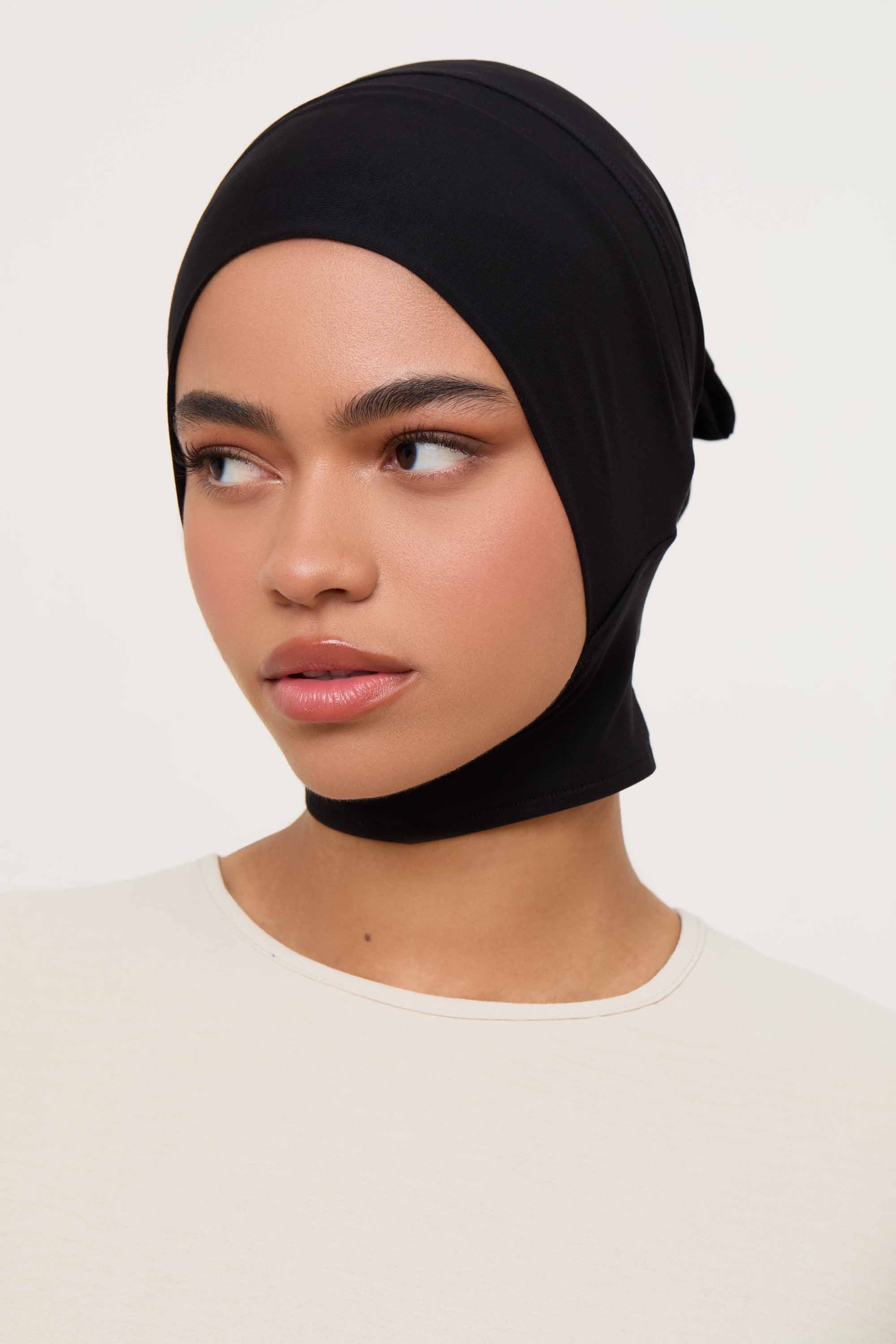 Bonnet Sous-Hijab Couvrant Mini en Jersey de Bambou - Noir Accessoires Modeen