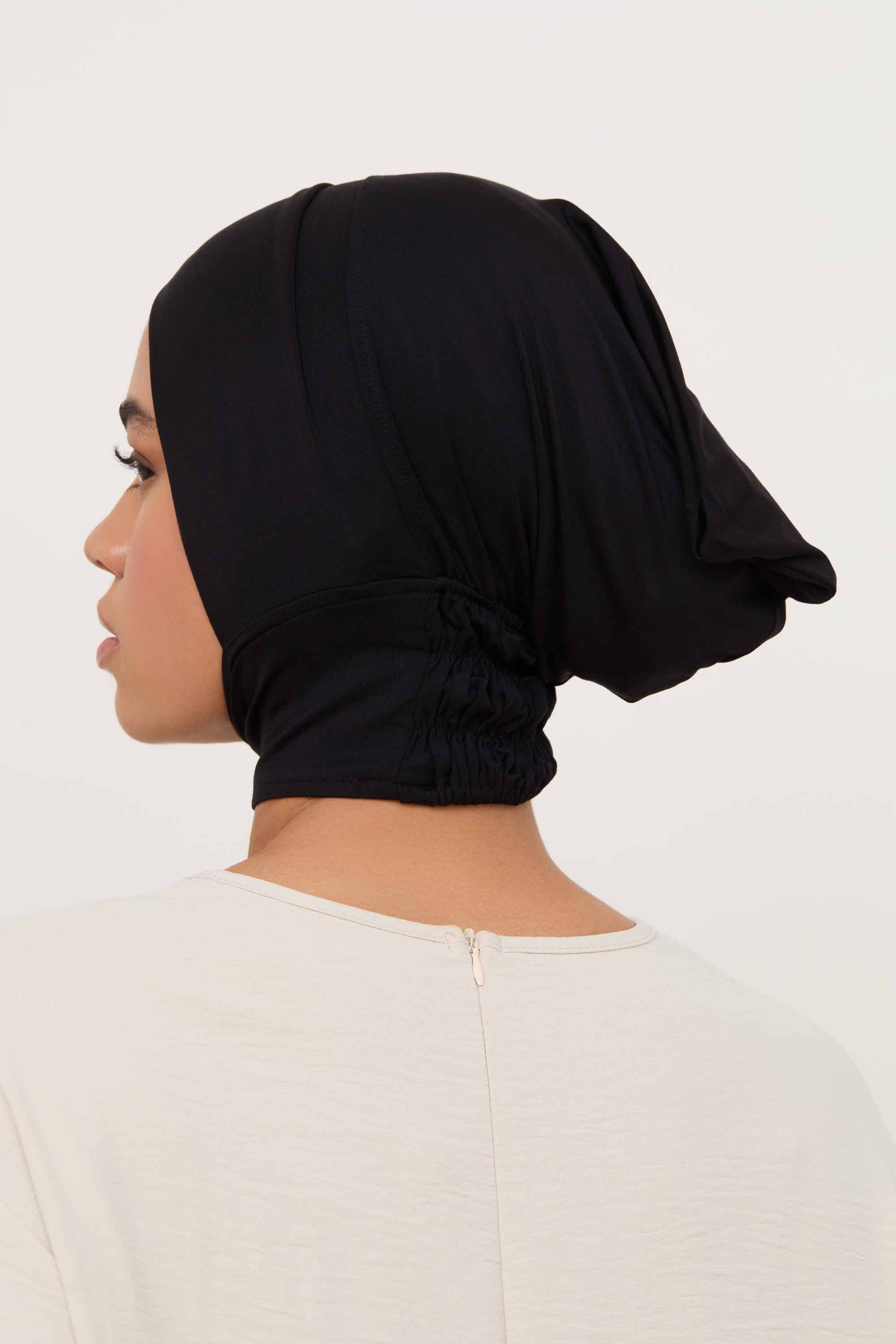 Bonnet Sous-Hijab Couvrant Mini en Jersey de Bambou - Noir Accessoires Modeen