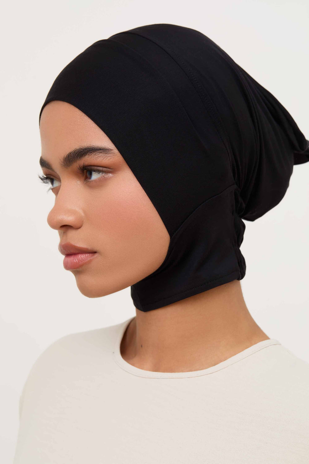 Bonnet Sous-Hijab Couvrant Mini en Jersey de Bambou - Noir Accessoires Modeen