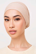 Bonnet Sous-Hijab à Nouer Doublé Soie en Jersey de Bambou - Taupe Clair Accessoires Modeen