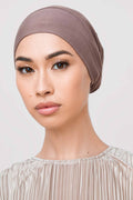 Bonnet Sous-Hijab à Nouer Doublé Soie en Jersey de Bambou - Poivre Accessoires Modeen