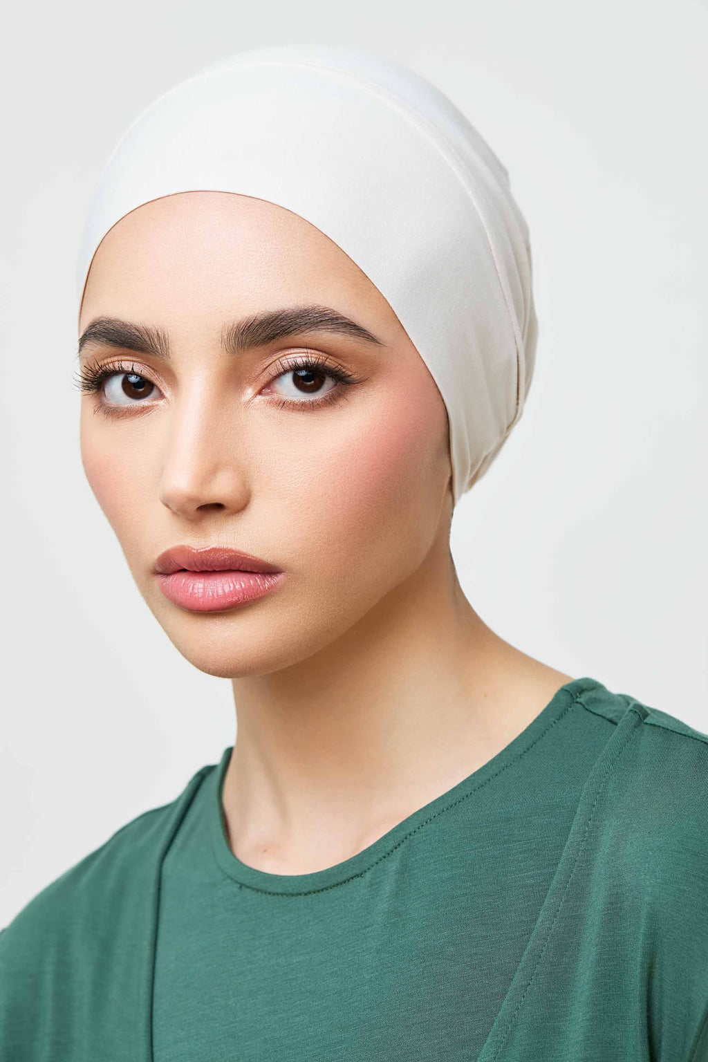 Bonnet Sous-Hijab à Nouer Doublé Soie en Jersey de Bambou - Nuage Argenté Accessoires Modeen