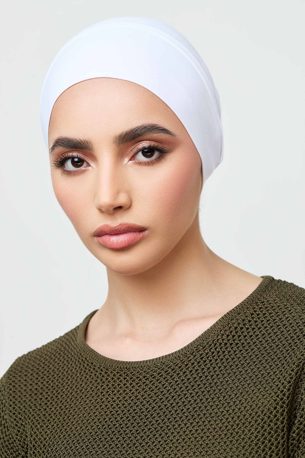 Bonnet Sous-Hijab à Nouer Doublé Soie en Jersey de Bambou - Blanc Accessoires Modeen