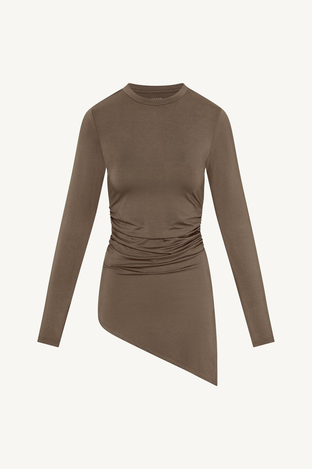Haut Froncé Asymétrique en Bambou - Chocolat Abayas Modeen