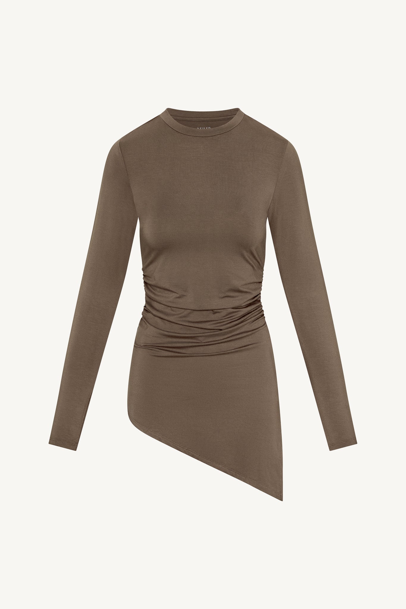 Haut Froncé Asymétrique en Bambou - Chocolat Abayas Modeen