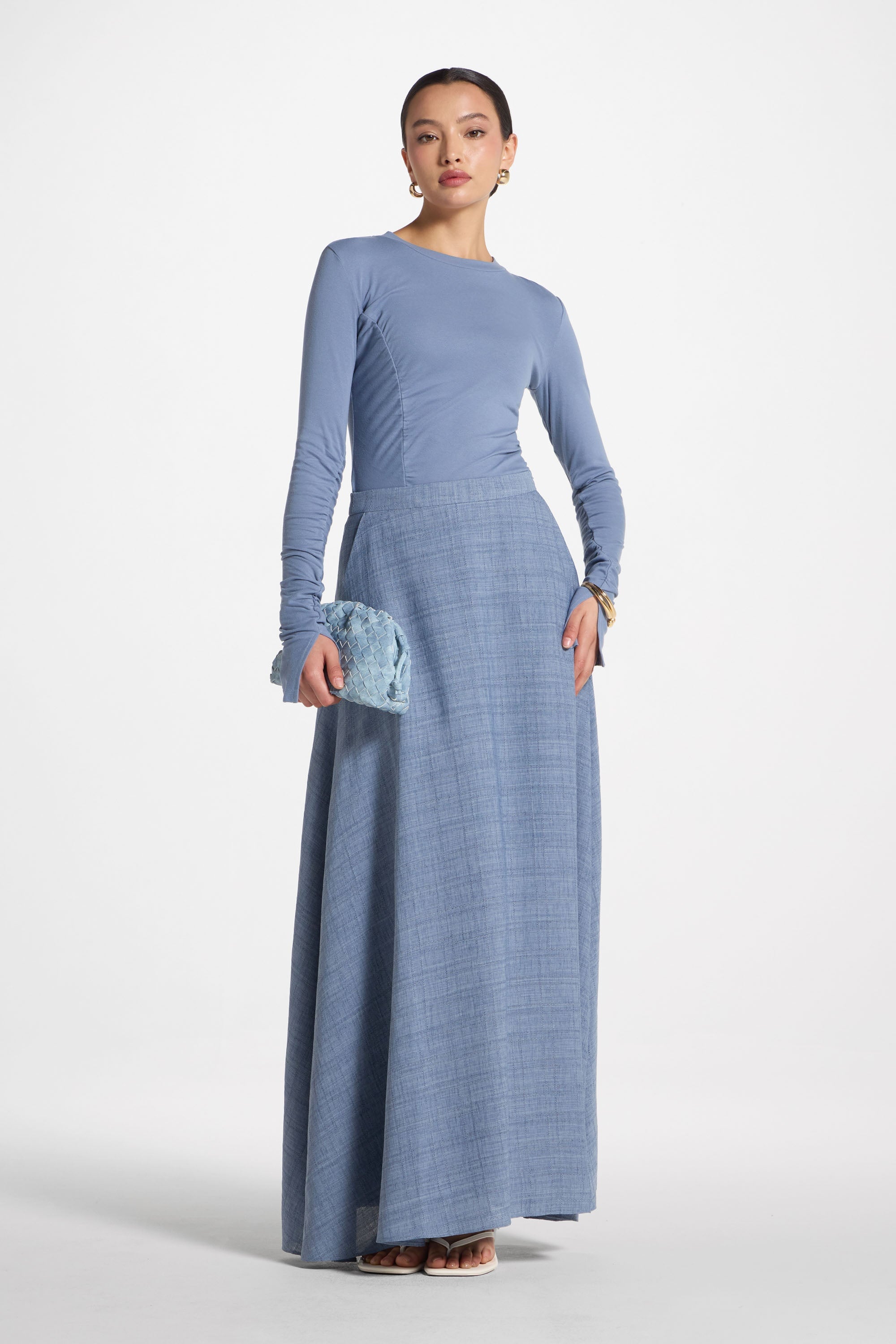 Jupe Longue Cercle - Denim Jupes Modeen