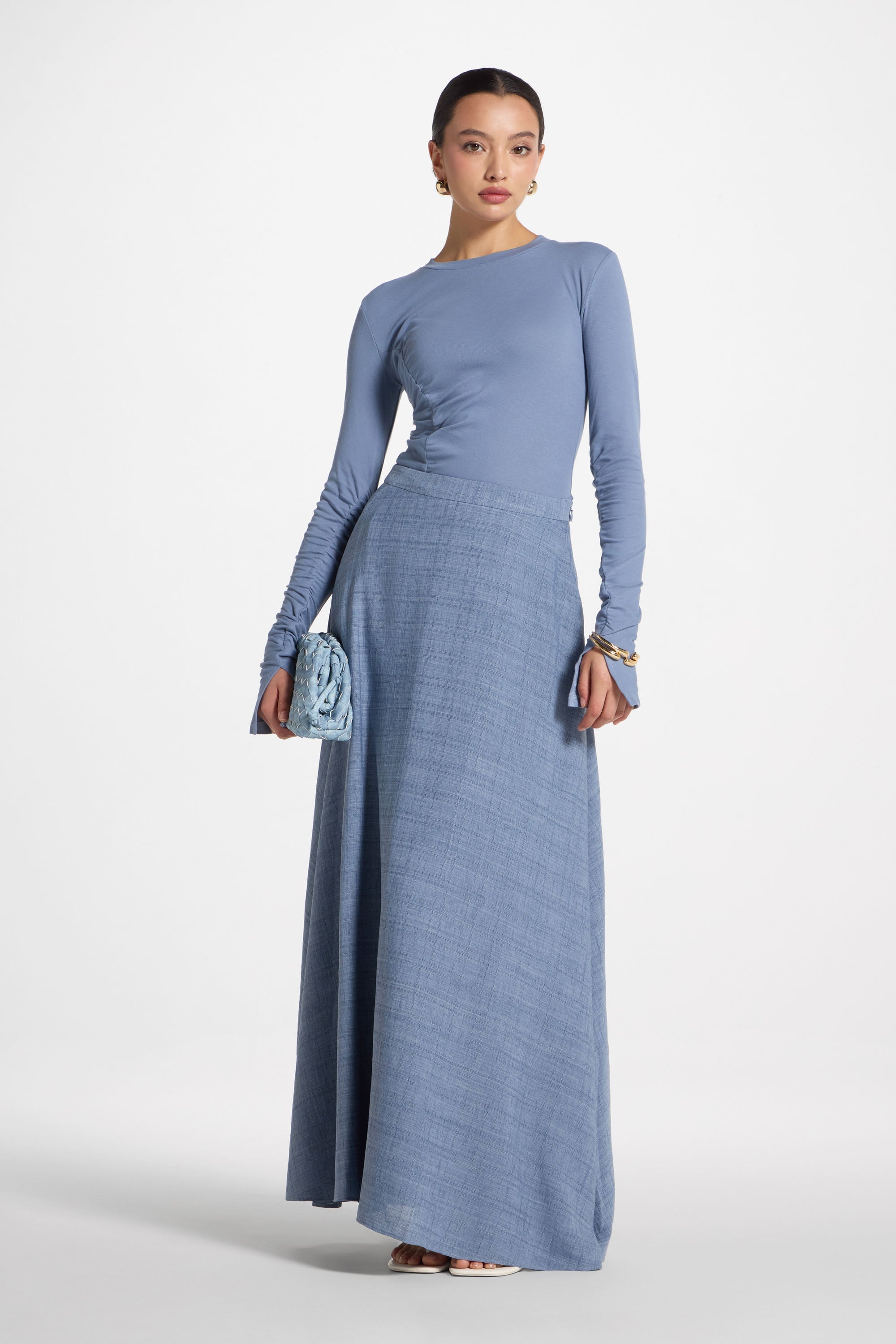 Jupe Longue Cercle - Denim Jupes Modeen