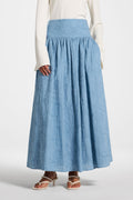 Jupe en Coton - Bleu Jupes Modeen