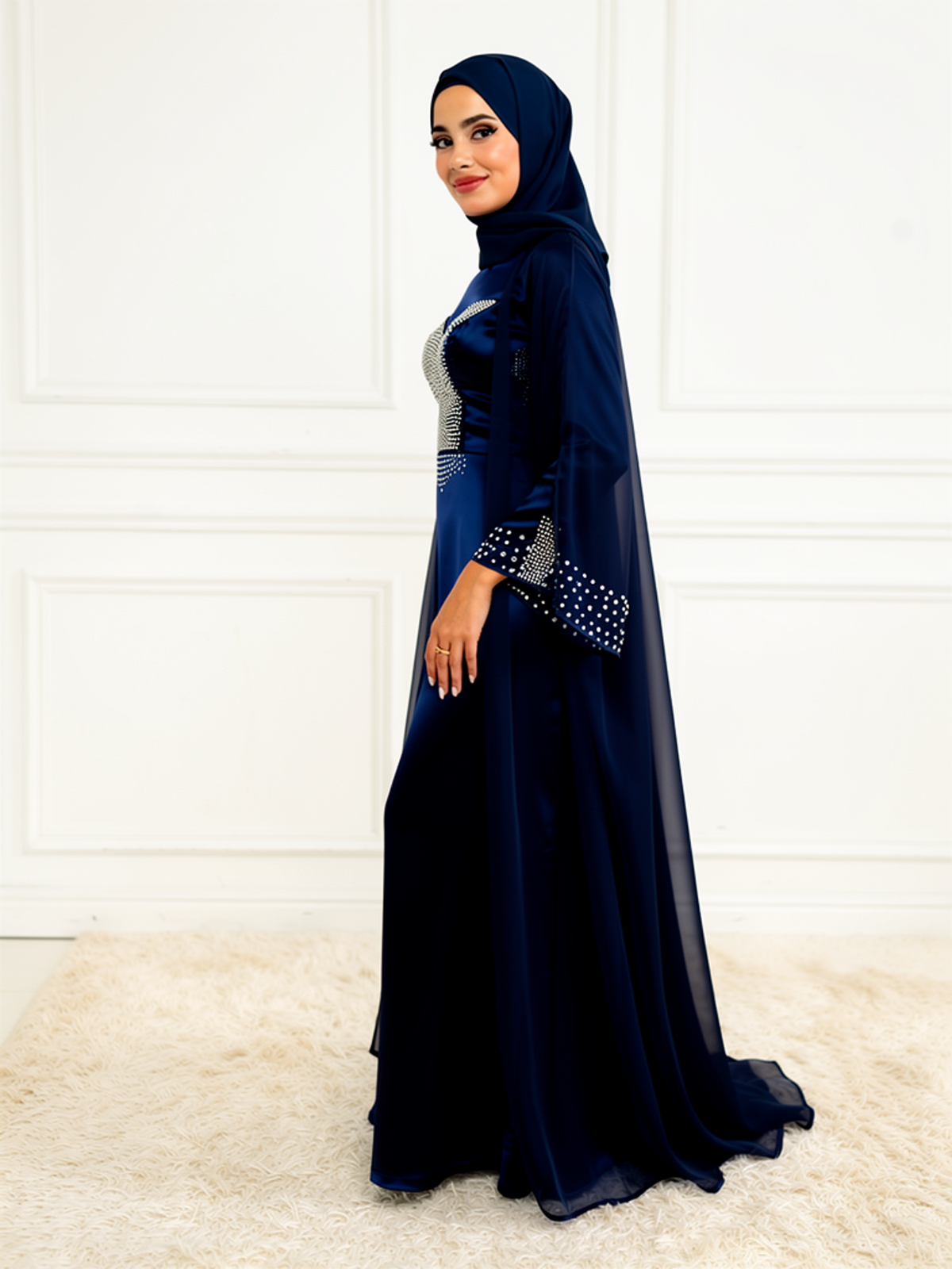 Ensemble Dalia Bleu Nuit — vue trois-quarts